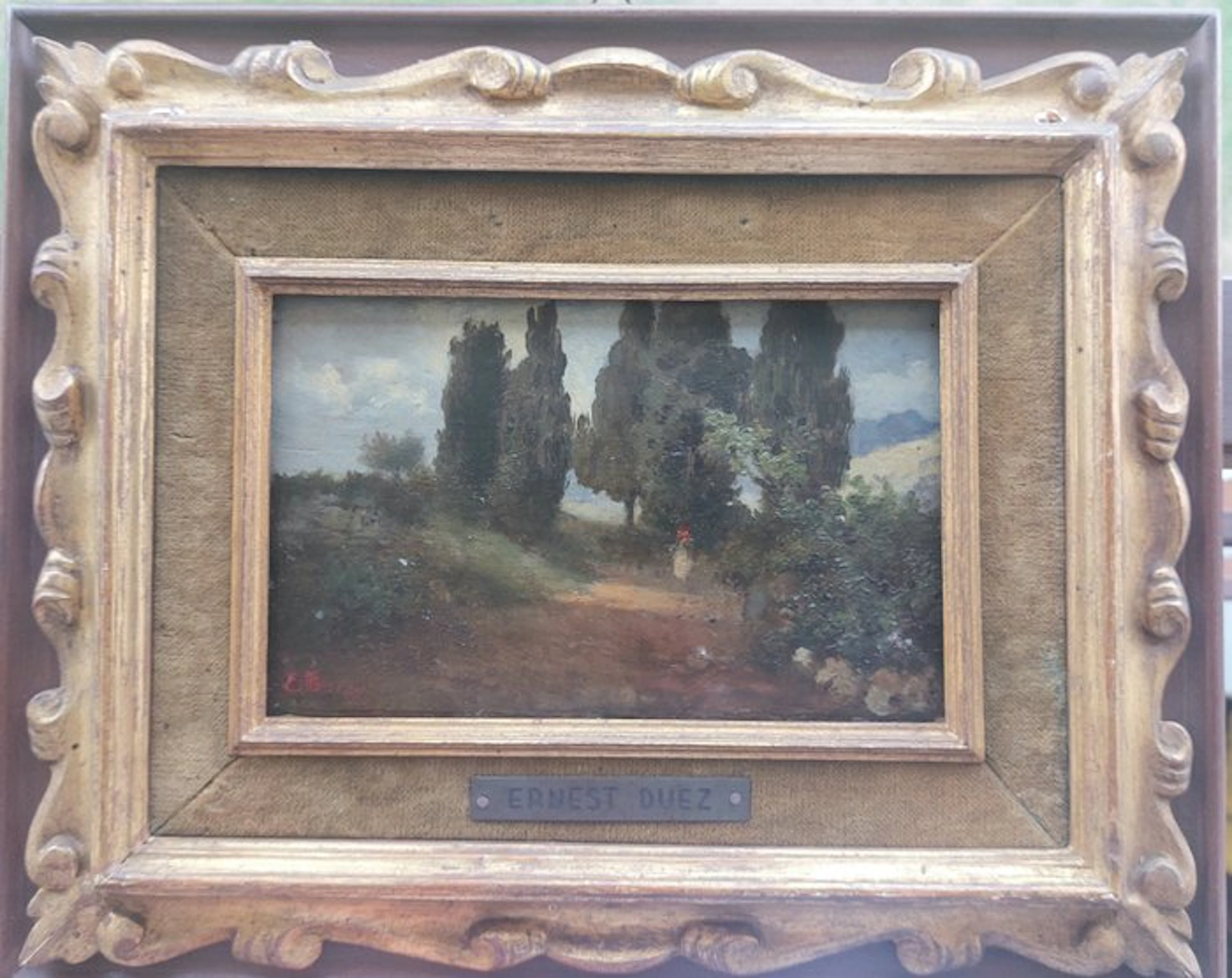 Ernest-Ange Duez (1843-1896) - Paesaggio con figurina