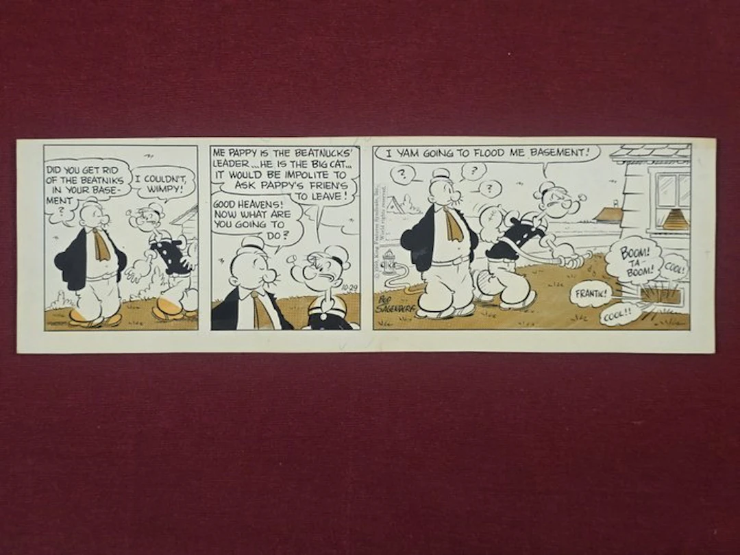 Bab Sagendorf - 1 Original daily strip - Popeye 10-29-1959