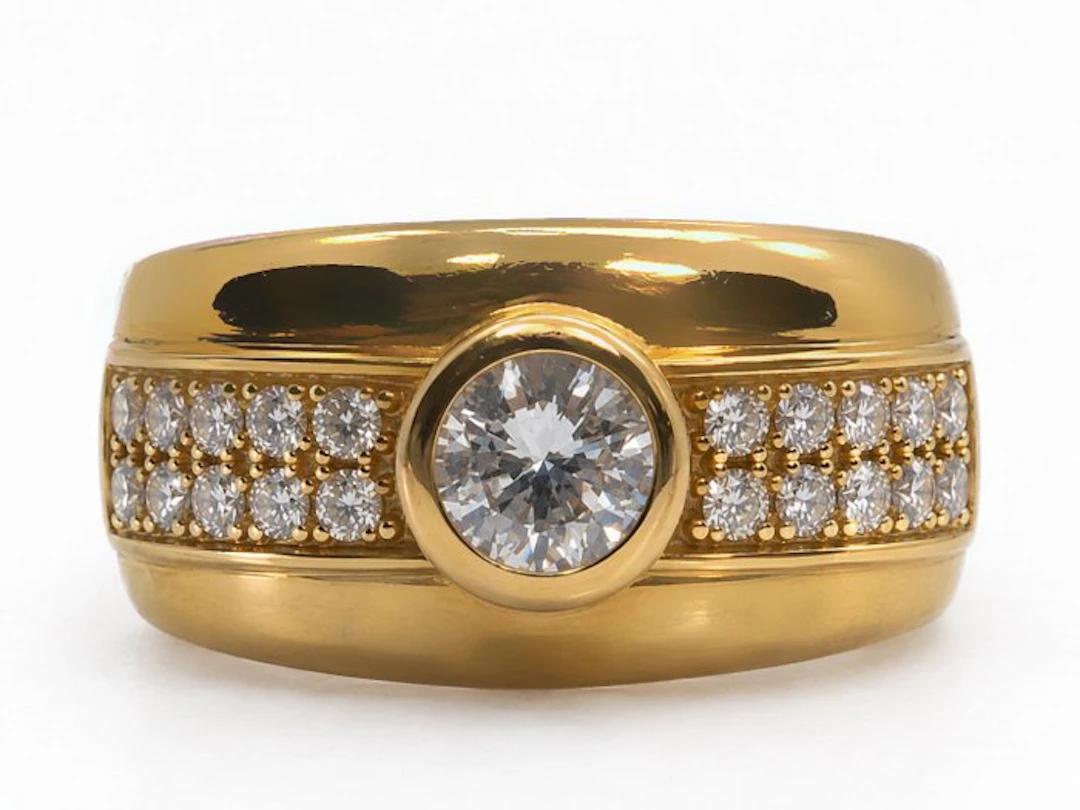 Ring - 18 kt. Yellow gold Diamond (Natural) - Diamond