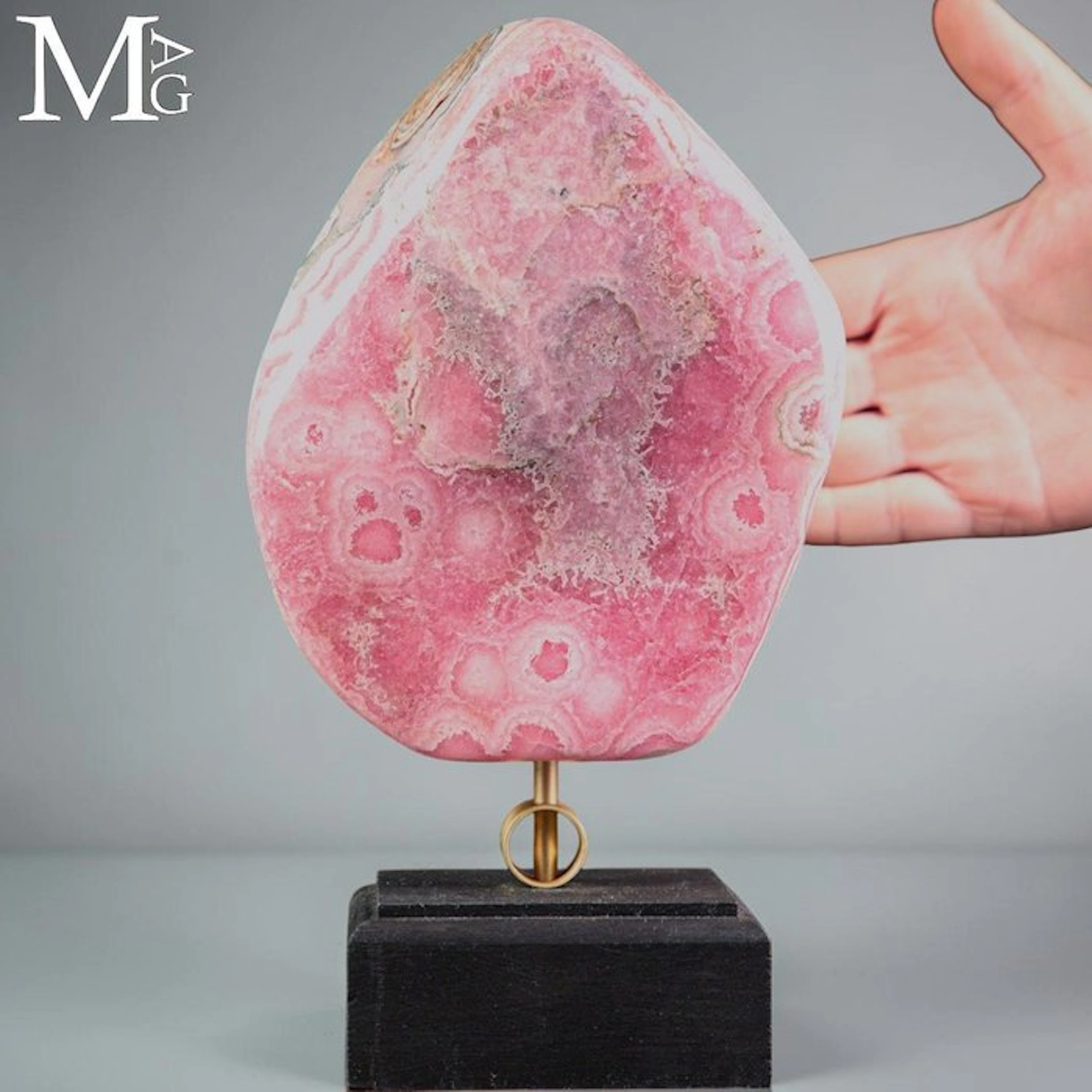Vivid Pink Rhodochrosite Displaying Ornate Stalactitic...