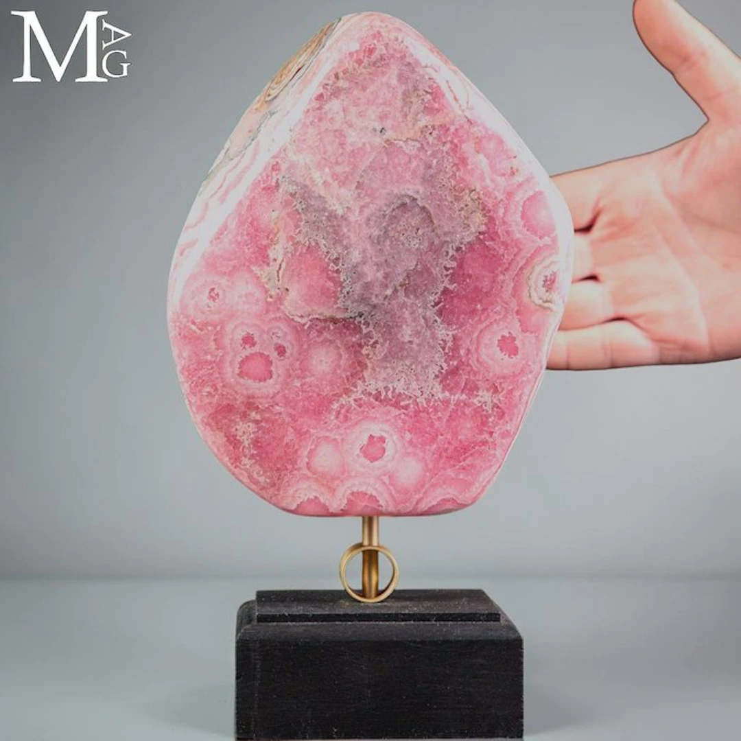Vivid Pink Rhodochrosite Displaying Ornate Stalactitic...