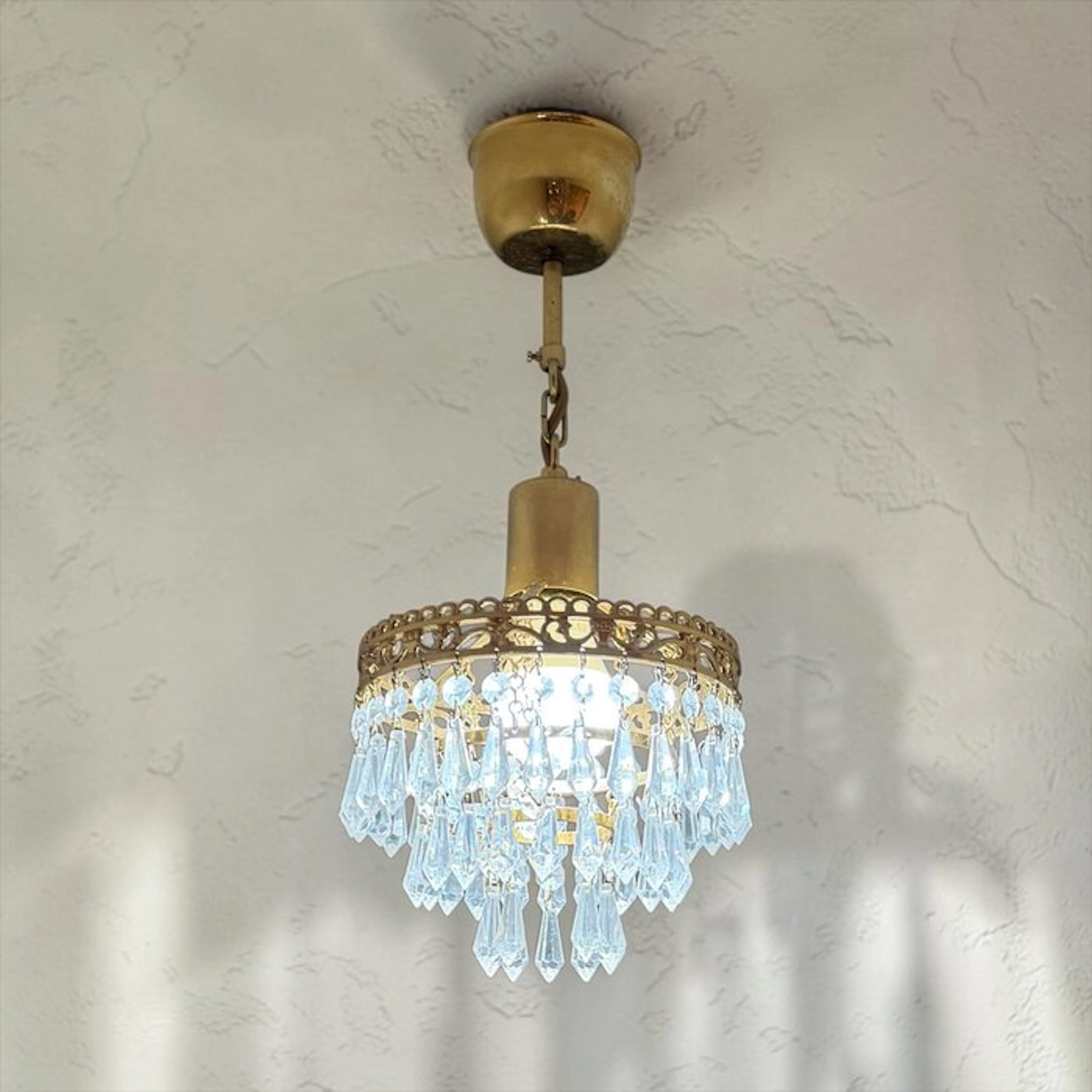 Hanging lamp - Vienna - Brass, Crystal - Tear Spider