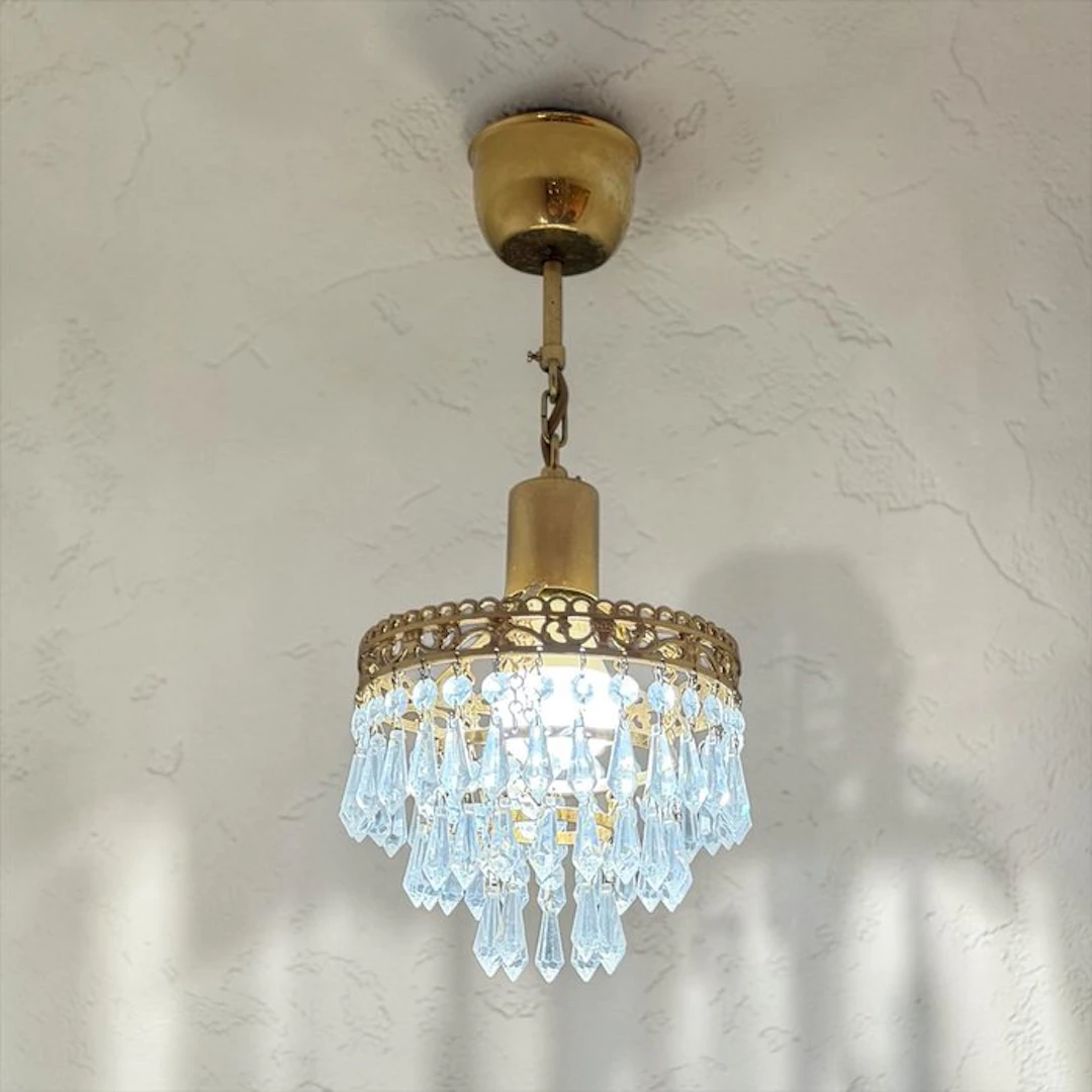 Hanging lamp - Vienna - Brass, Crystal - Tear Spider