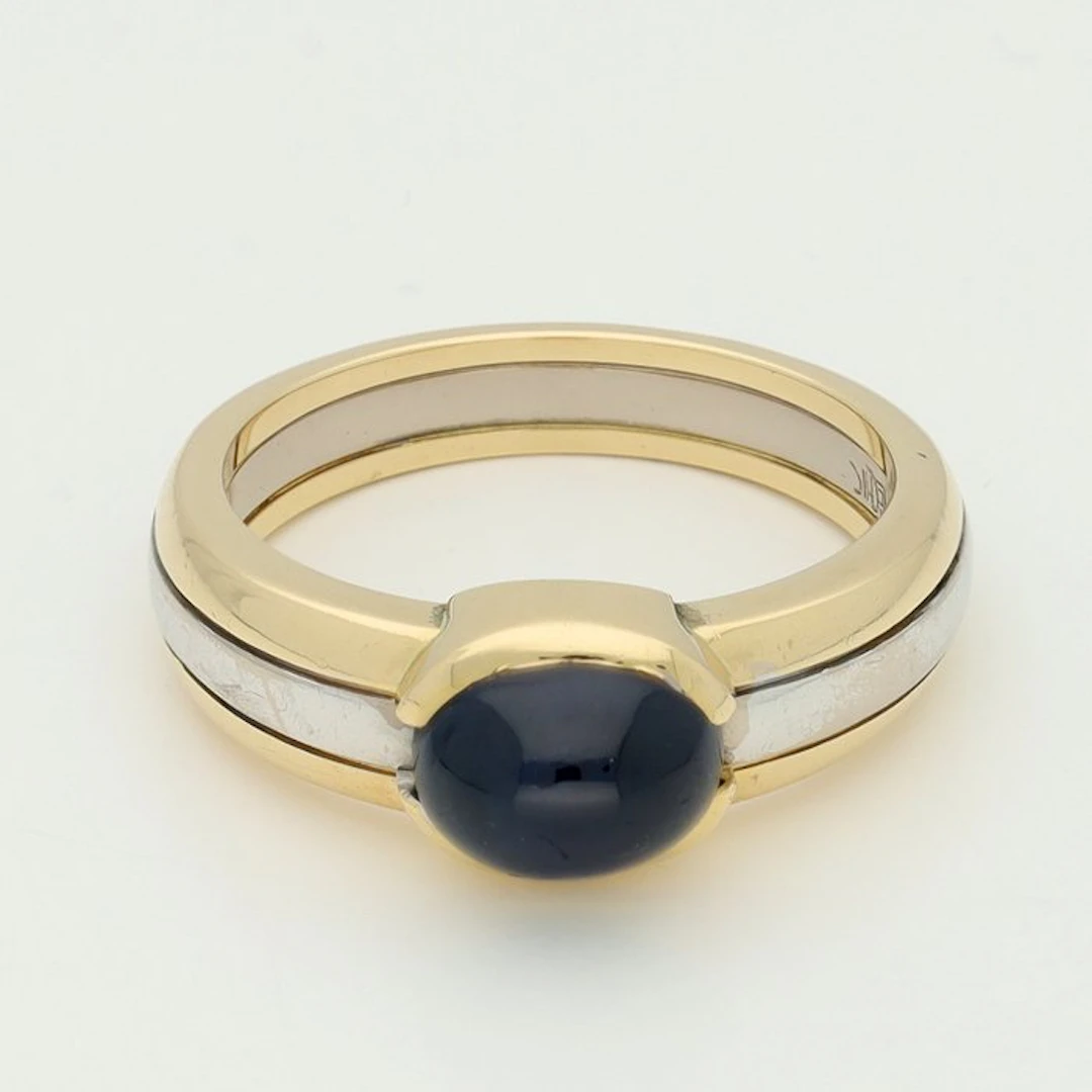 Ring - 18 kt. Yellow gold, White gold - Sapphire