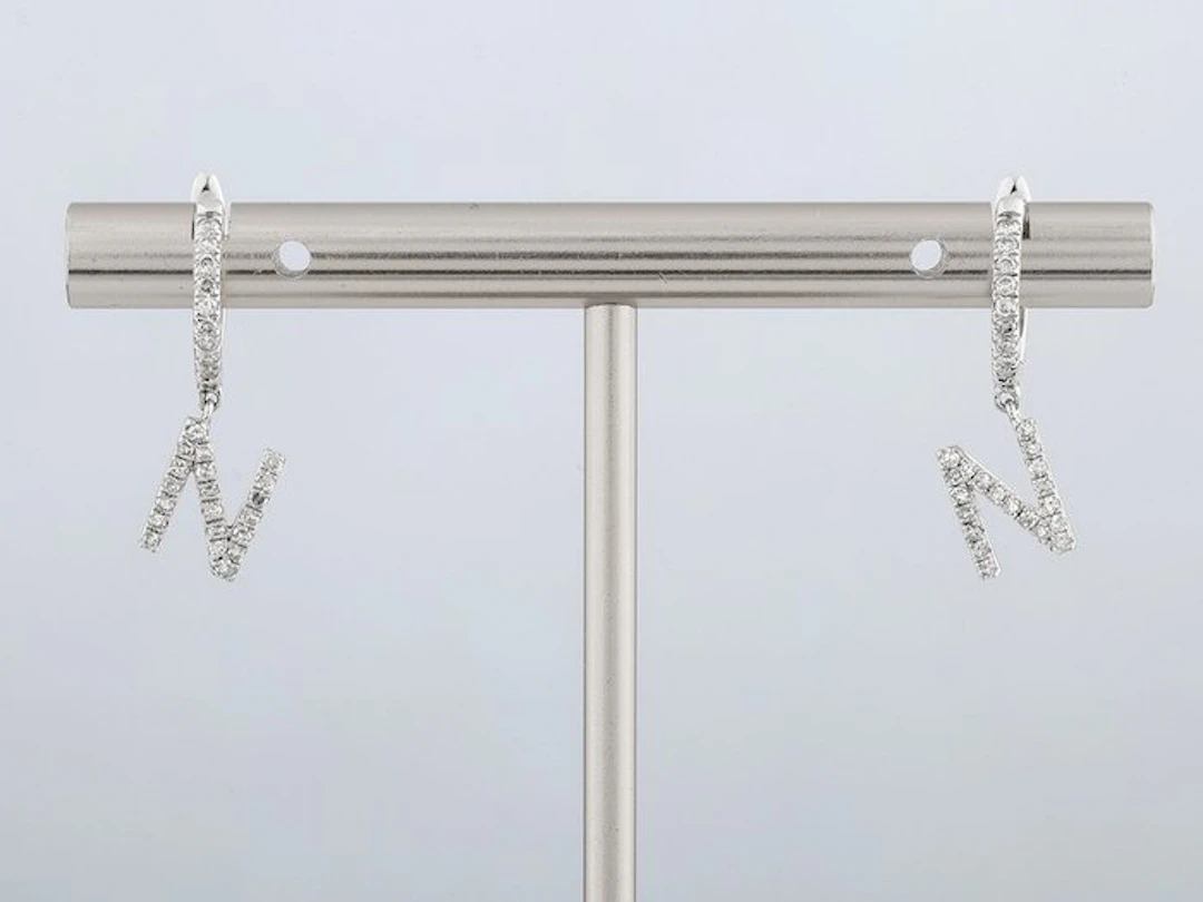 Earrings - 14 kt. White gold - 0.28ct. tw. Diamond (Natural)
