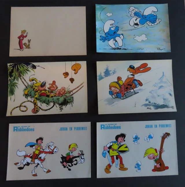 Spirou (magazine) - 4 Postcards + decals + envelope - Dupuis - 1967