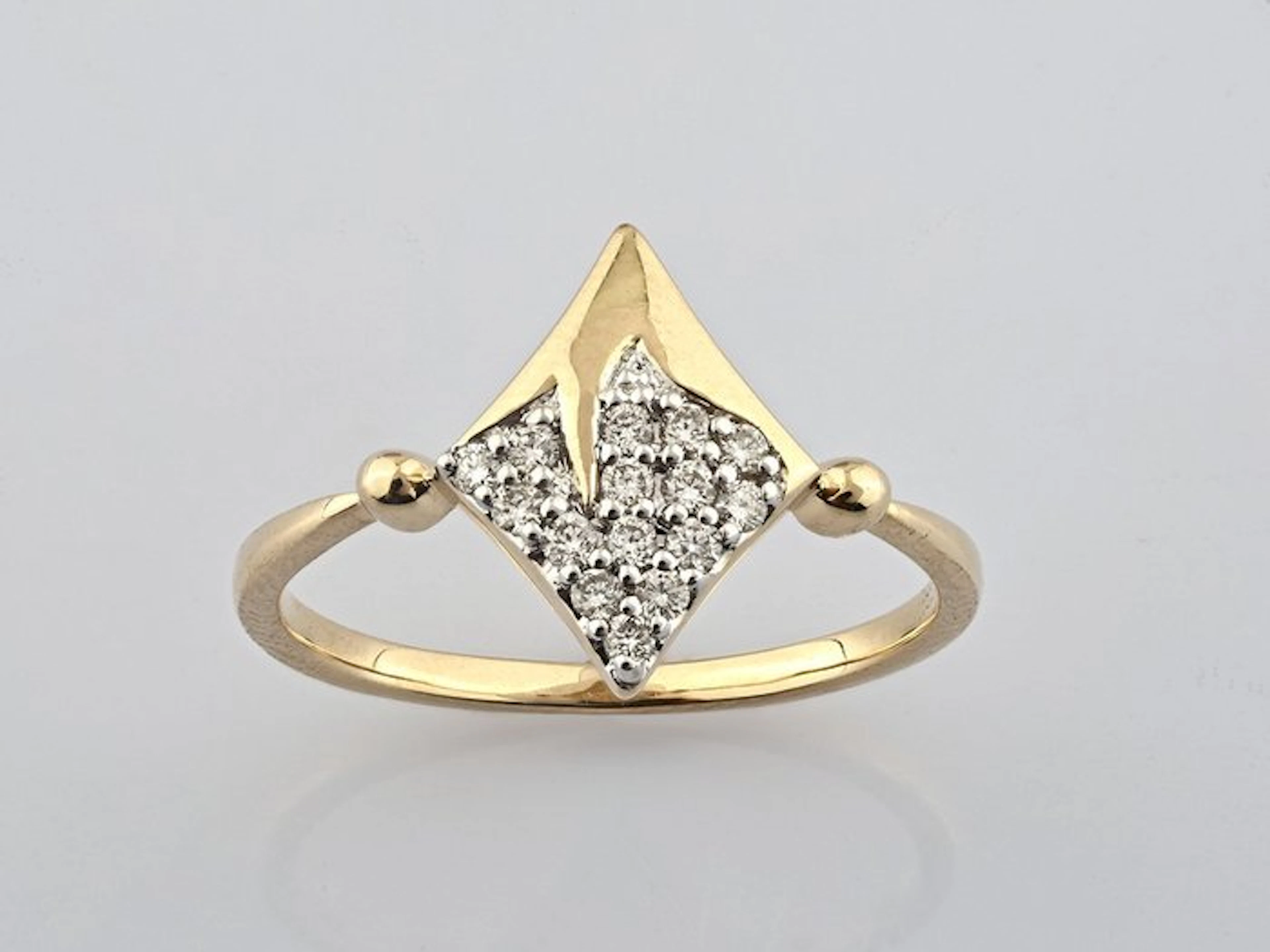 Ring - 14 kt. Yellow gold - 0.15ct. tw. Diamond (Natural)