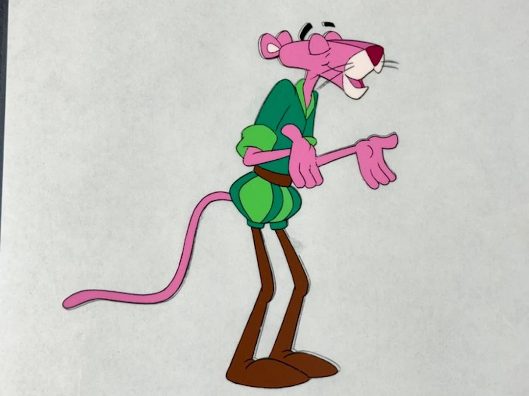 Friz Freleng - Original animation cel and drawing of Pink...