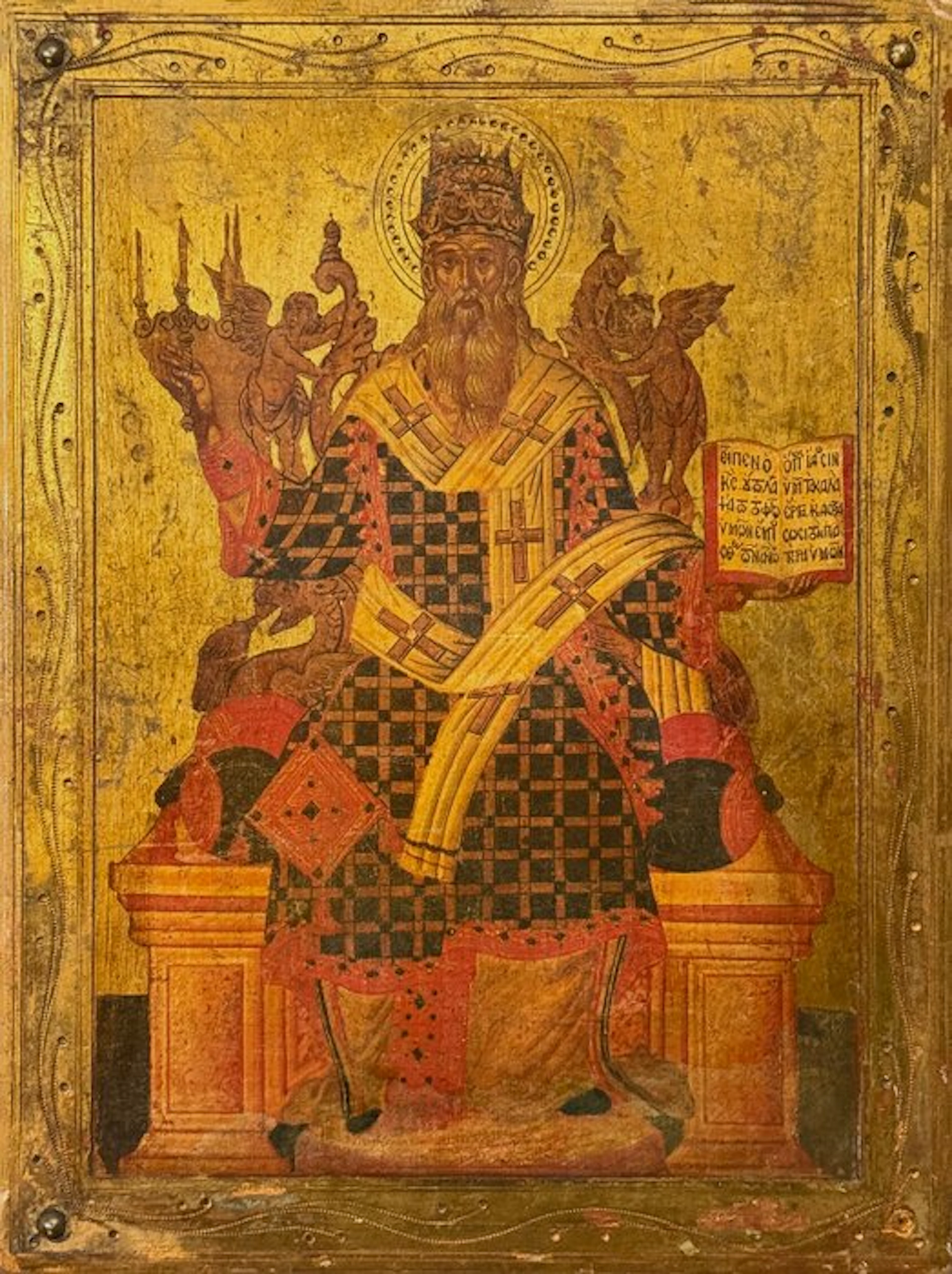 Icon - Gilt wood - Saint John the Almsgiver - reproduction