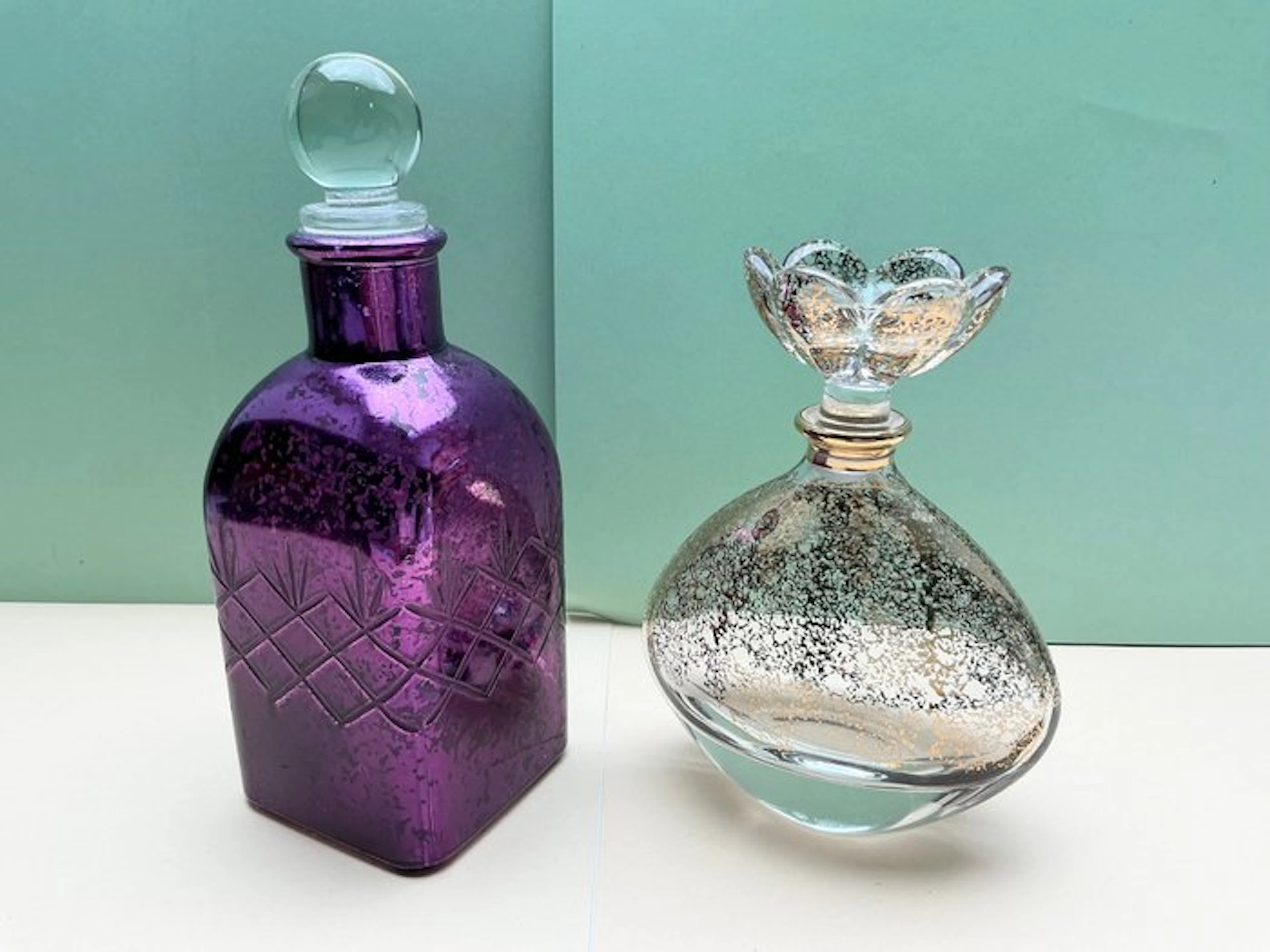 Decorative ornament (2) - France - Mercury-glass flasks