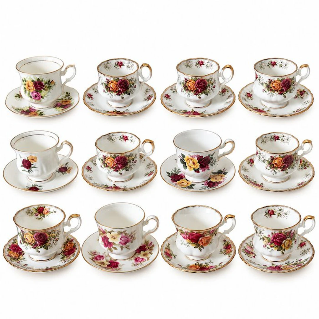 Coffee and tea service (12) - Bone china - High Tea - Kop & Schotels
