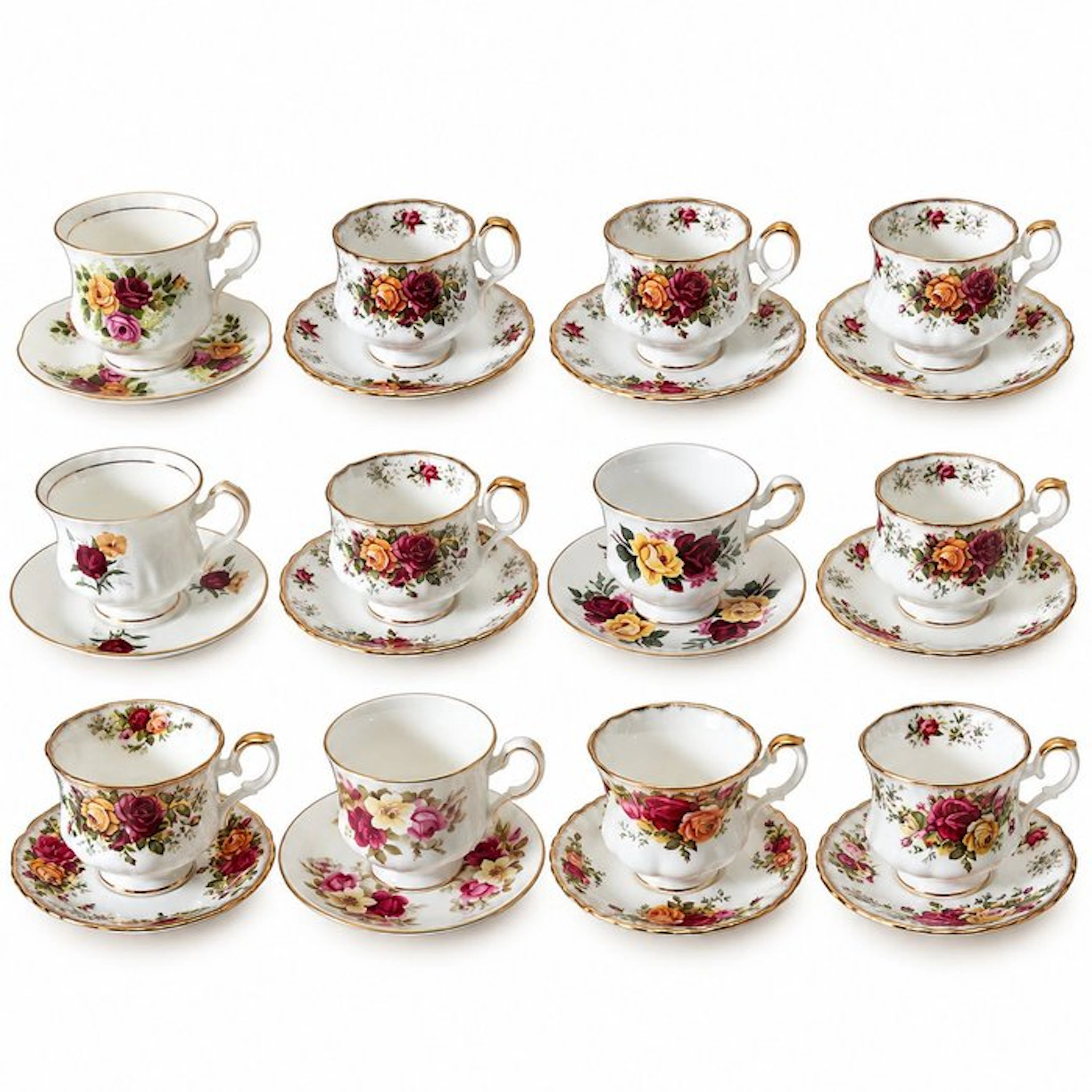 Coffee and tea service (12) - Bone china - High Tea - Kop & Schotels