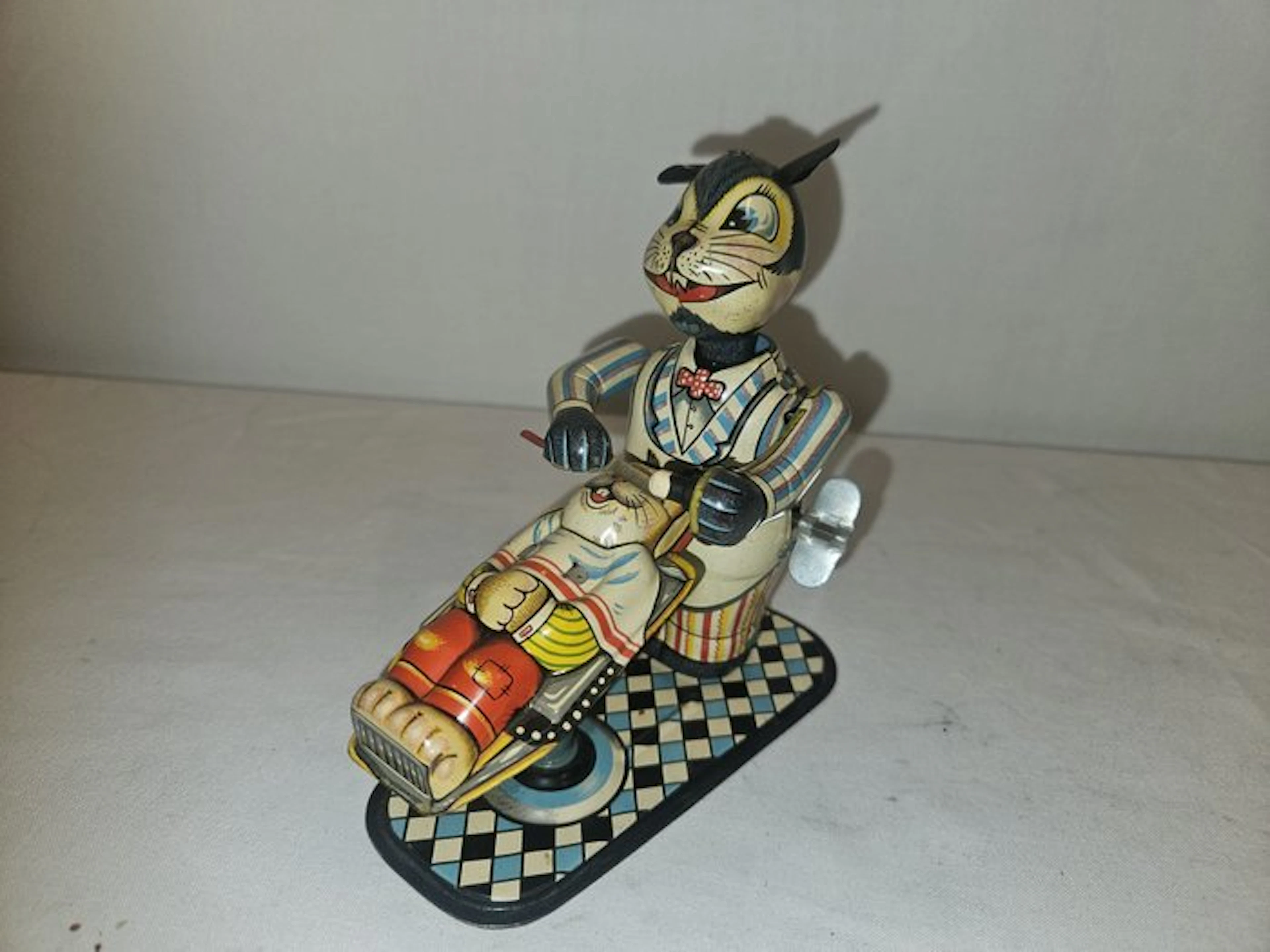 TPS - Toy Cat chaving rabbit - 1950-1960 - Japan