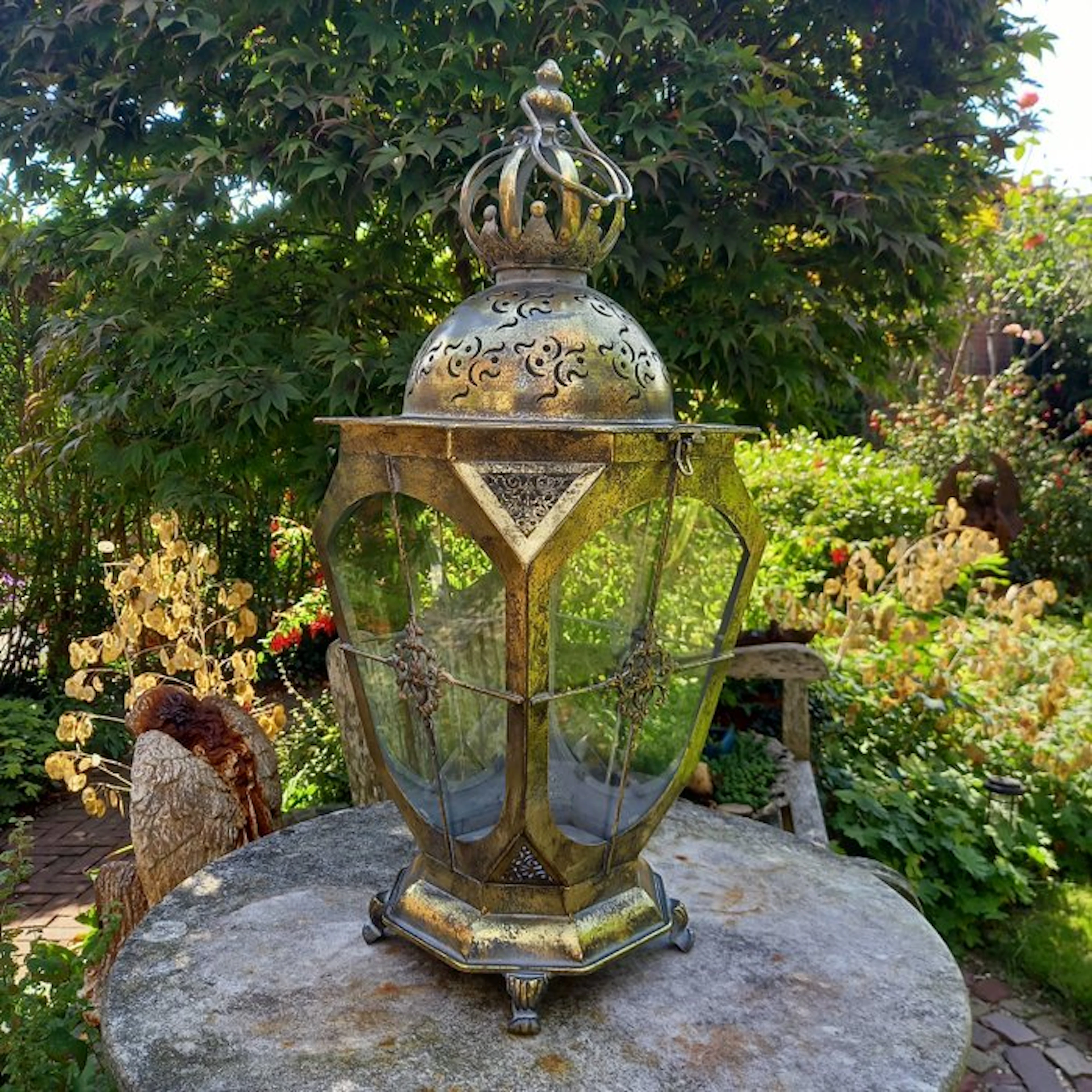 Lantern - "Large Candle Lantern" - 66 cm - Glass, Metal