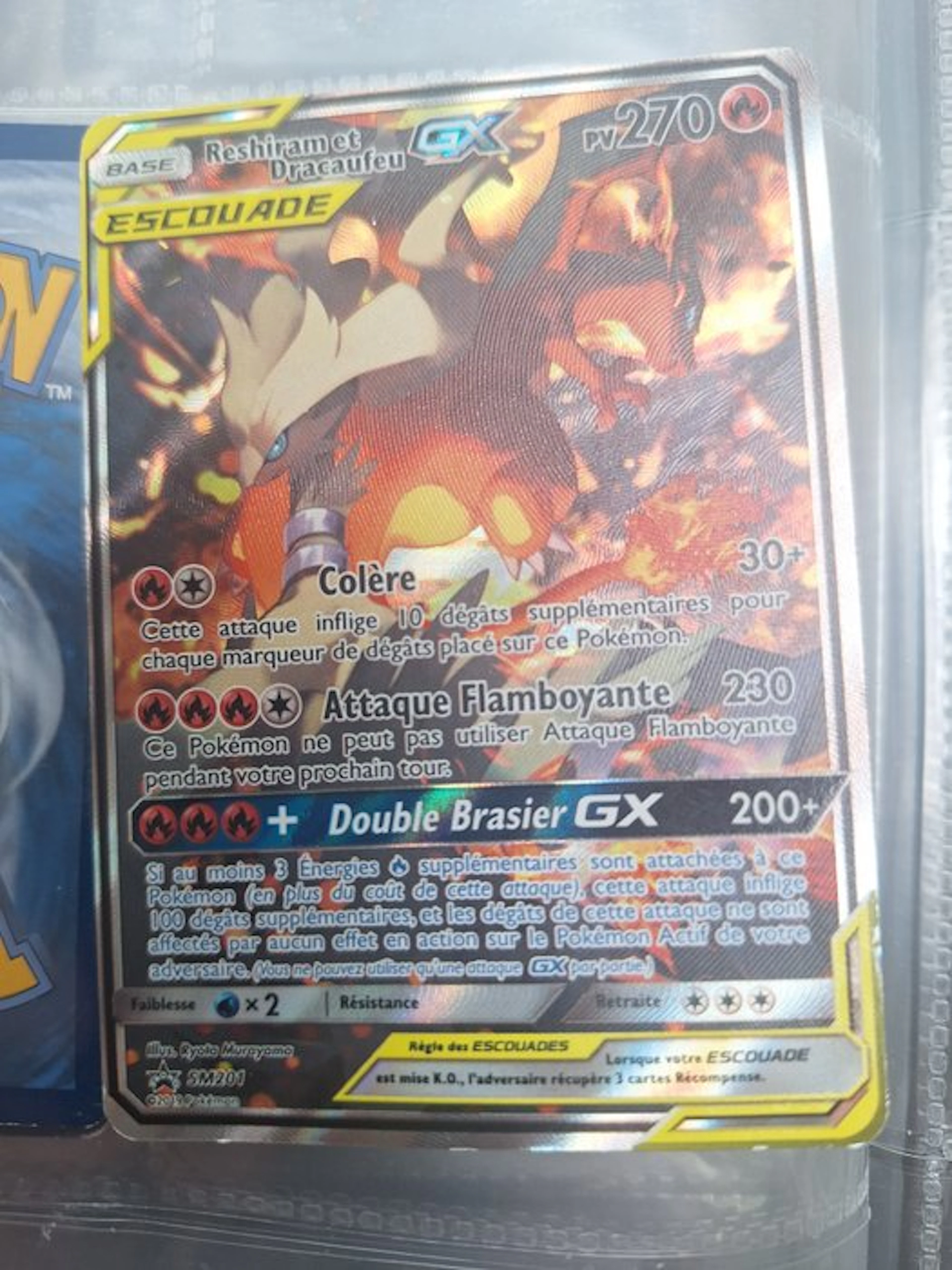 Pokémon - 2 Card - Reshiram et Dracaufeu GX SM201 Full art