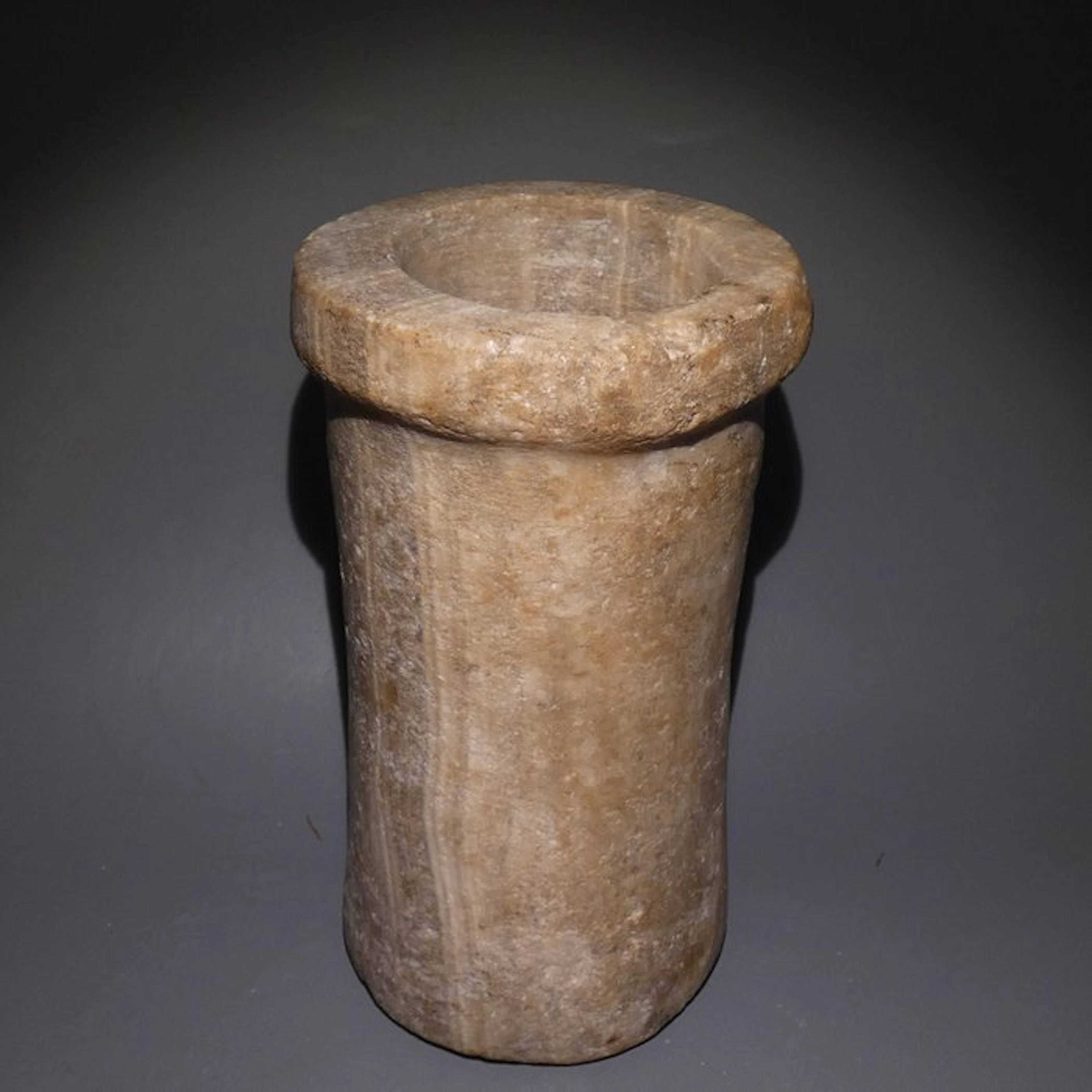 Ancient Egyptian Alabaster Big Thinite period Cylinder Jar