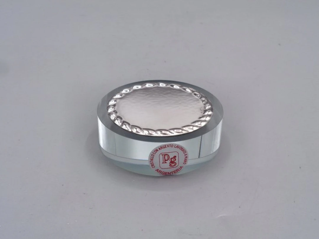 PG-MIANI Argenteria - Paperweight - .925 silver, and crystal