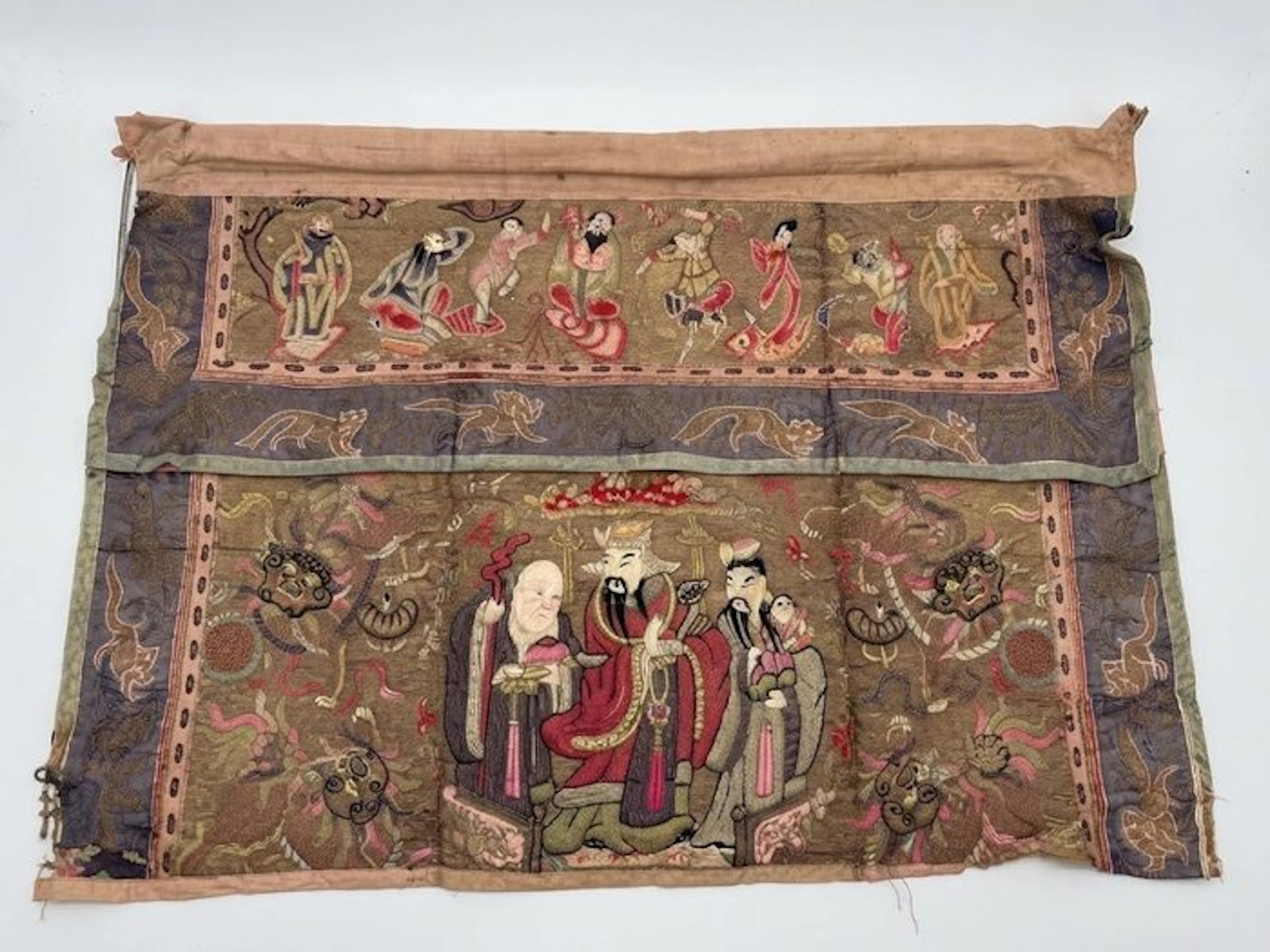 Antique Altarpiece - Linen, Cotton, Silk - 1850-1900 - altar valance of Tok Wi