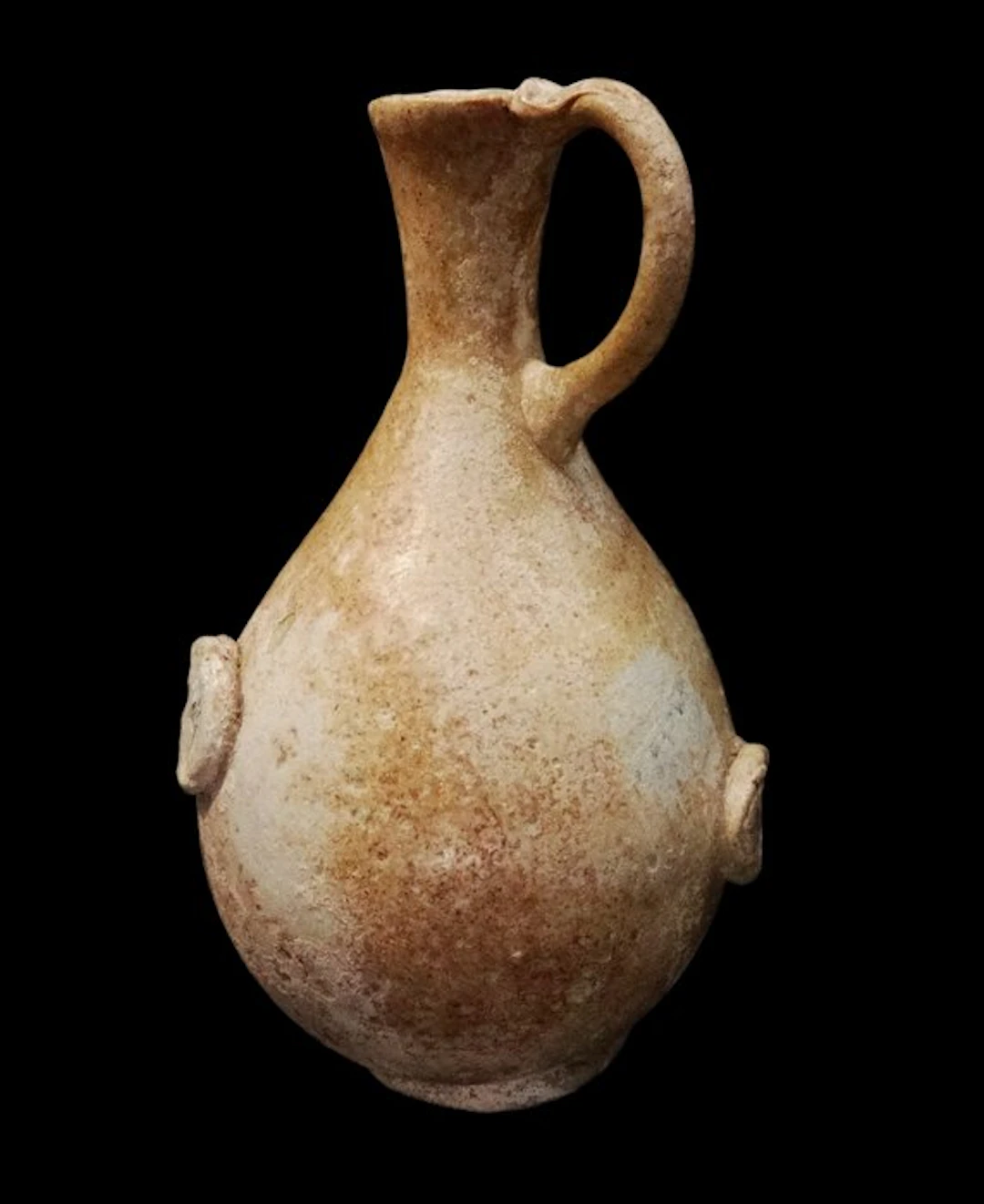 Late Roman - Rare and atypical bottle in white marbled glass - 3rd