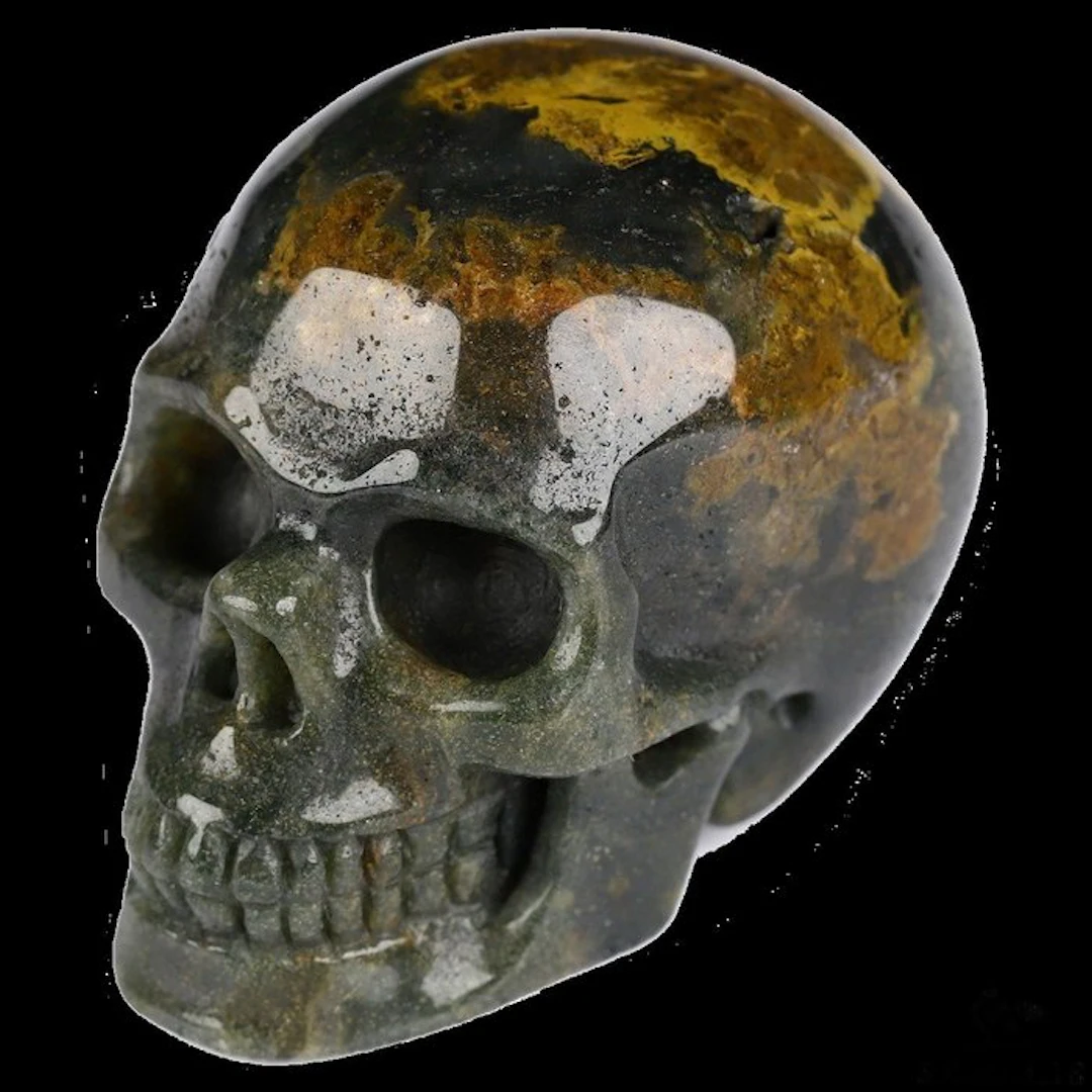 98.00 g 5.20 x 3.90 cm Ocean Jasper Skull - Earth's...