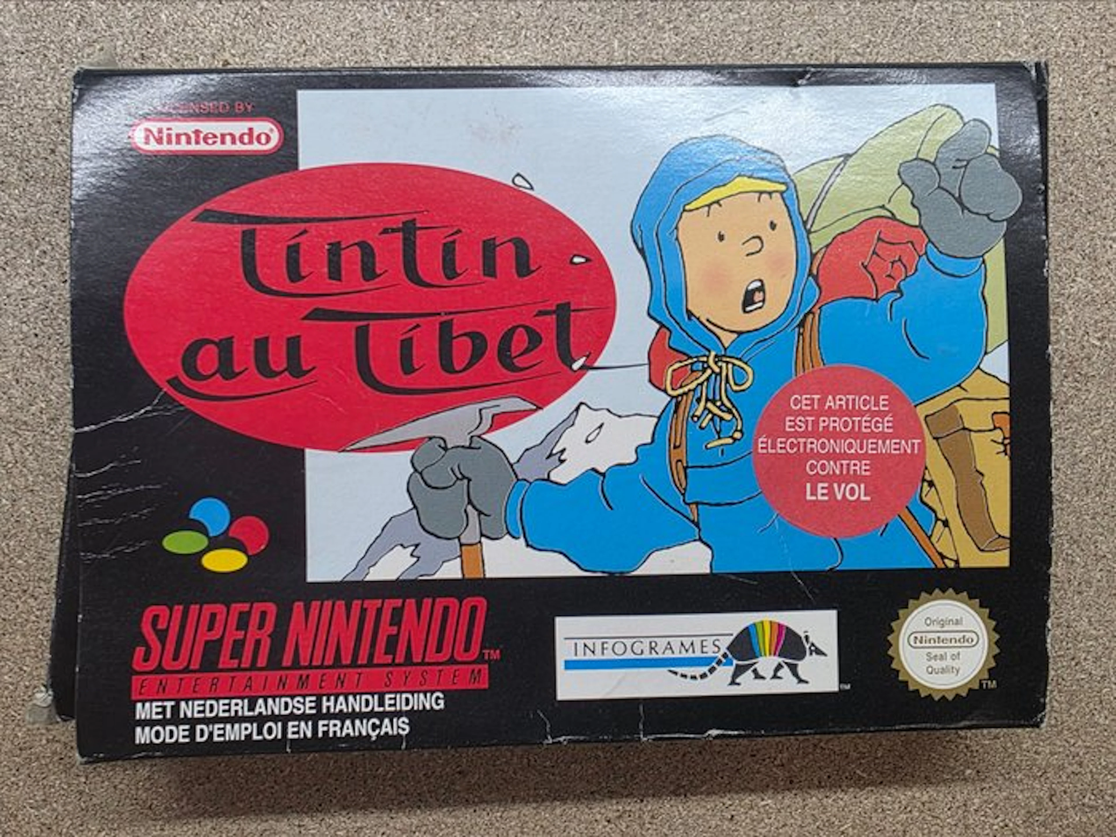 Nintendo - Snes - Tintin au Tibet - 1st Edition - FAH Release - Original box