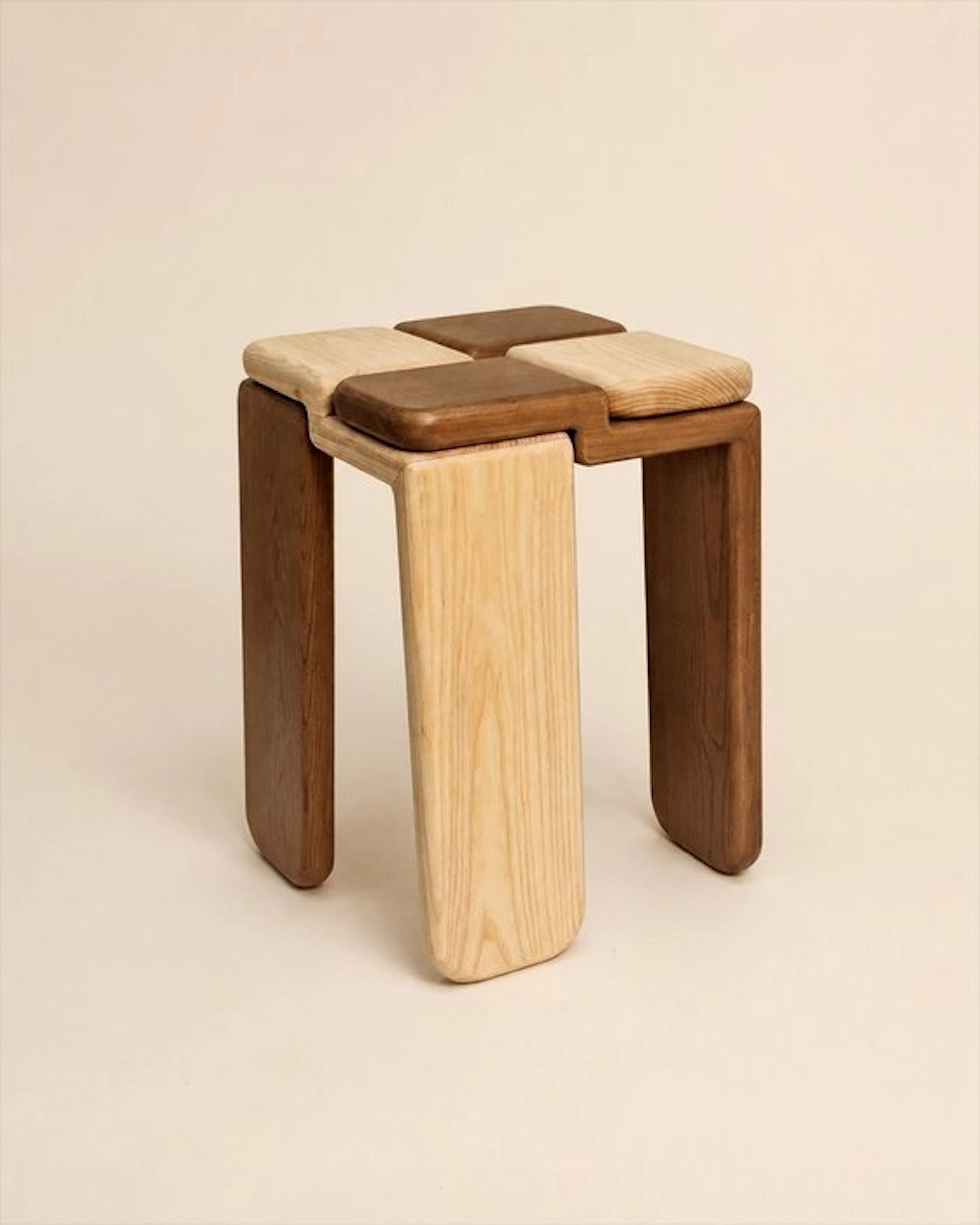 Luis Gimeno - Stool - Solid Ash Wood - Stool / Side Table