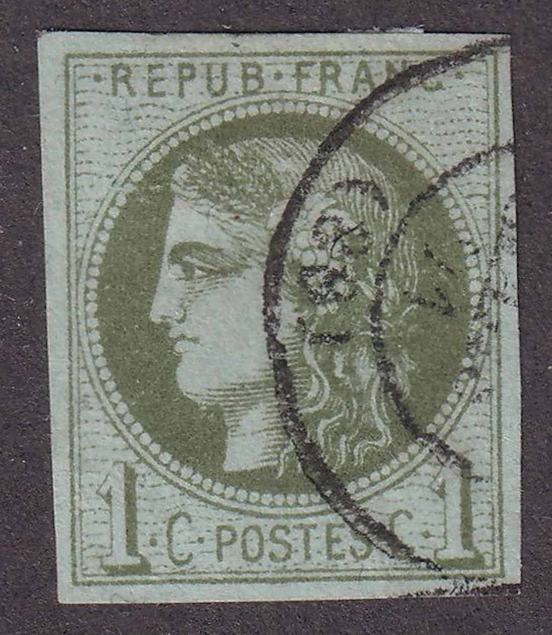 France - 1c olive - TB - Yvert n°39