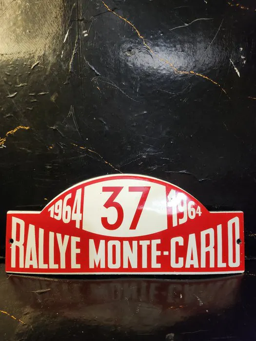Mmr Rally Plate Enameled plaque Rallye Monte-Carlo - Enamel plate - Cast iron | Barnebys