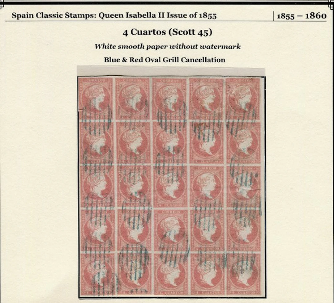 Spain 1855/1856 - ISABEL II - POSTAL MAIL - EDIFIL 48 - SCOTT 45