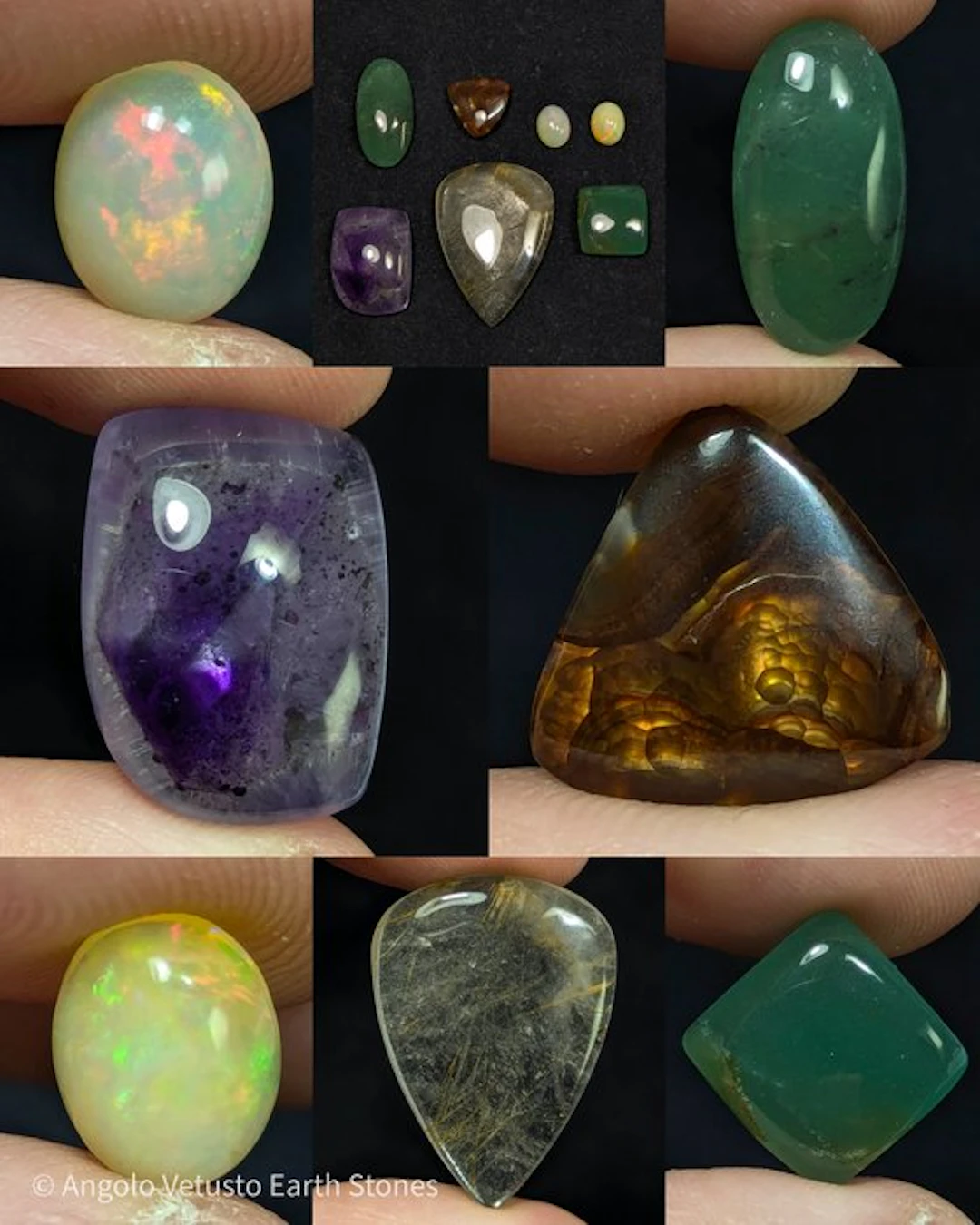 95.94 ct – Natural Gemstone Cabochon Collection – Zoned Amethyst