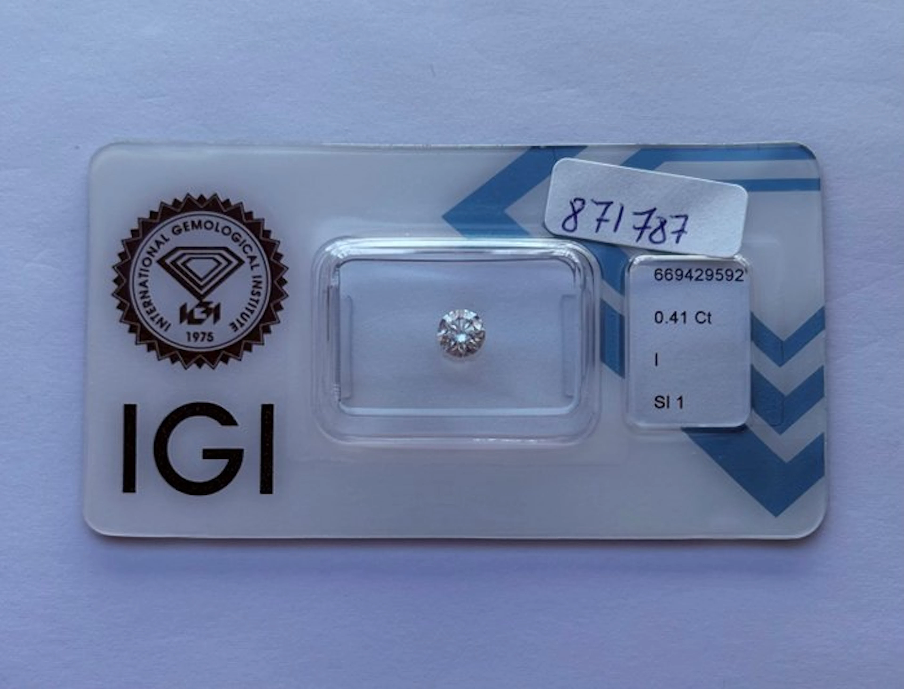 1 pcs Diamond (Natural) - 0.41 ct - Round - I - SI1...