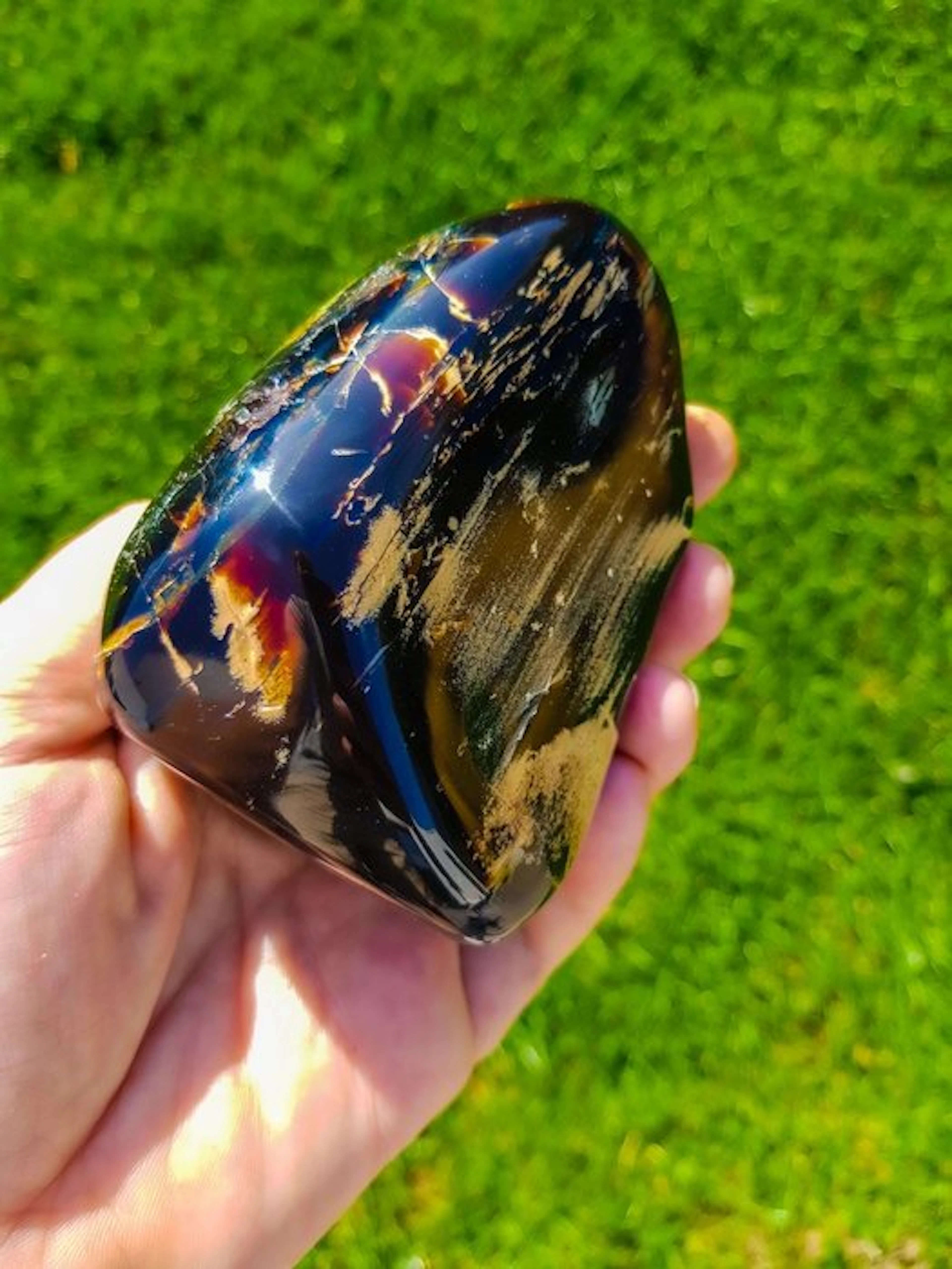 Amber - Amber - HQ Freeform Blauwe Barnsteen - 9.5 cm...