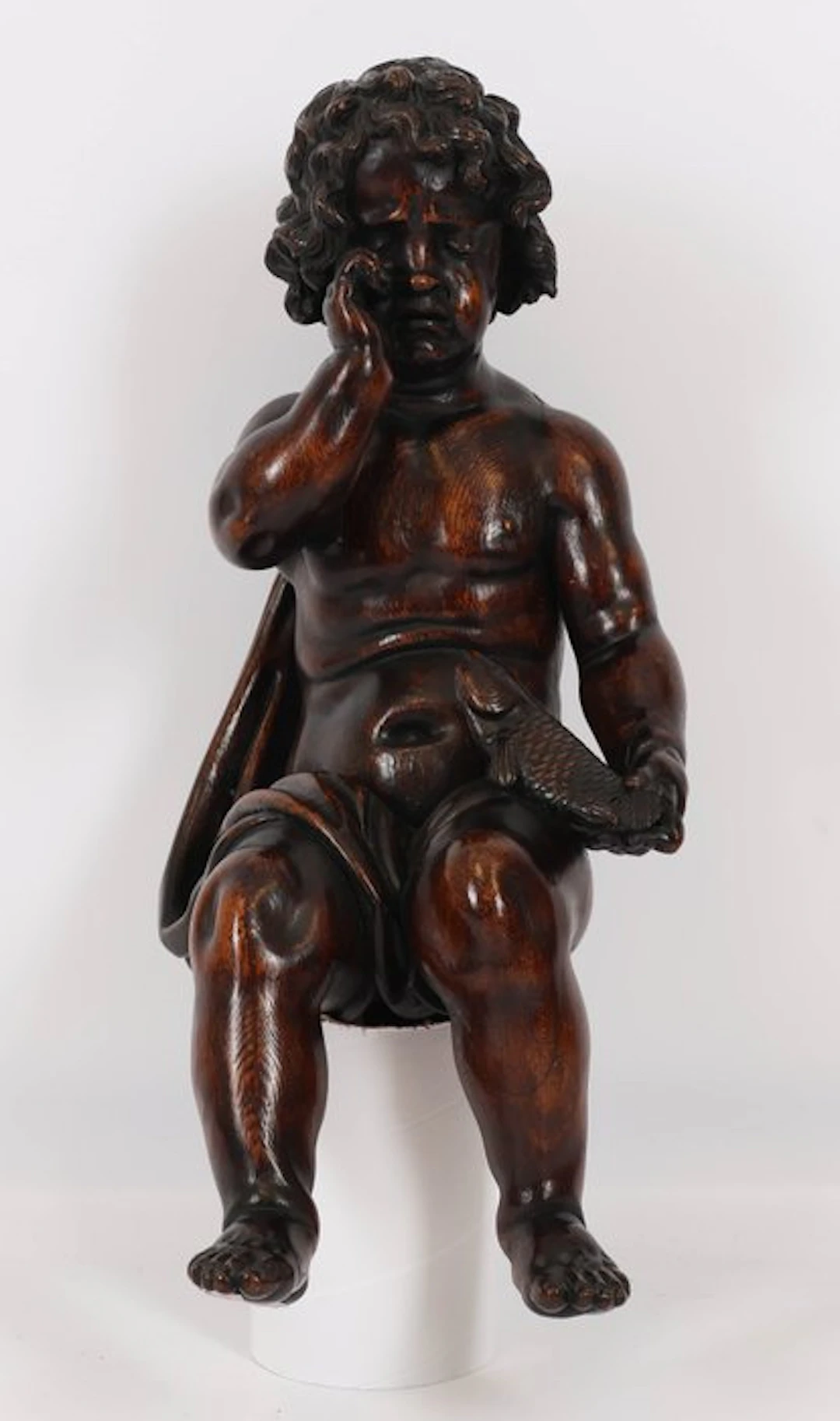 Sculpture, Vlaamse barokke putto - ‘Berouw / Boetvaardigheid’ - 65 cm - Wood