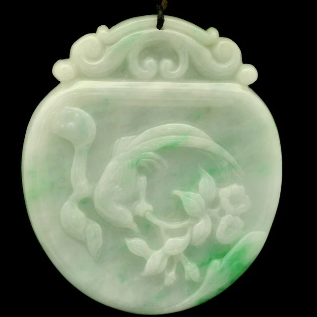 Jade - Natural Jadeite Jade (Type A) — Large Carved Bird...