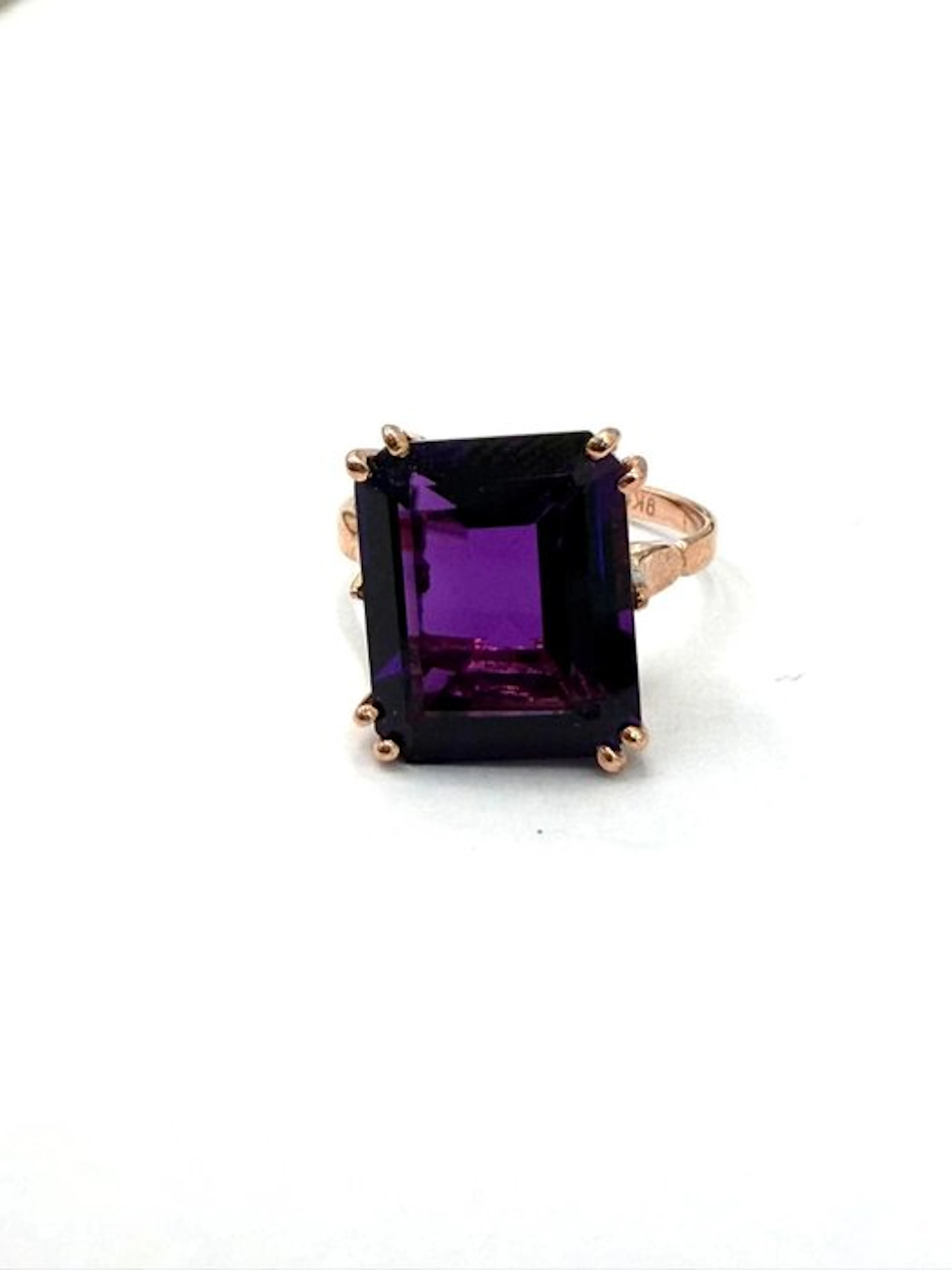 No reserve price - Ring - 9 kt. Rose gold, Silver Spinel