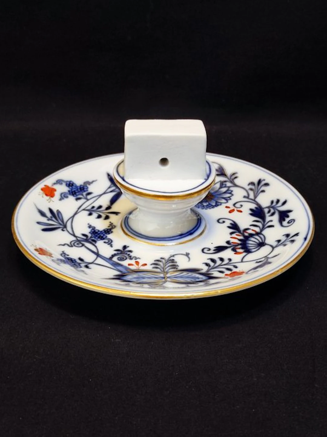 Meissen - Matchbox holder - with metal container for matchboxes Blue