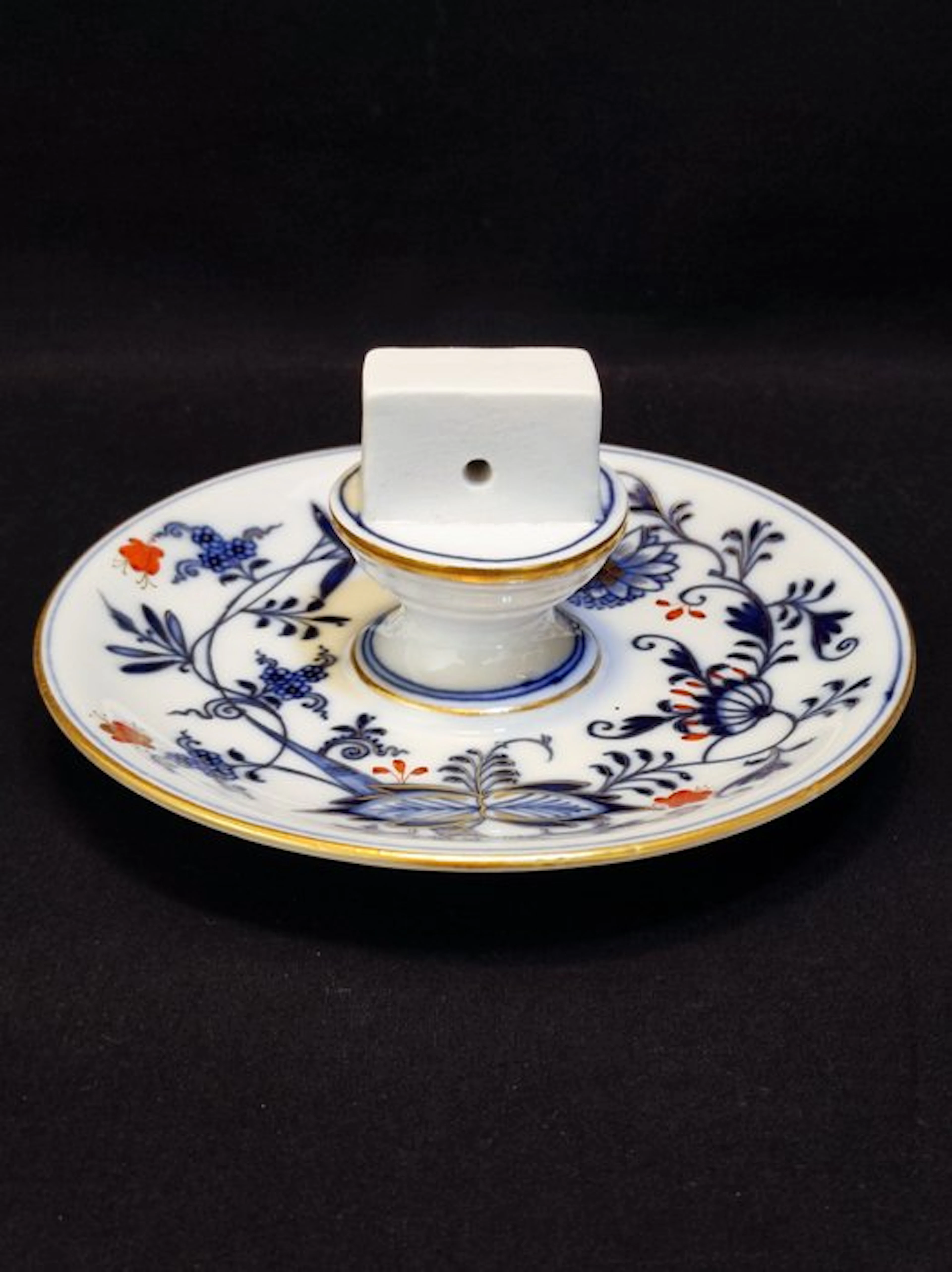 Meissen - Matchbox holder - with metal container for matchboxes Blue