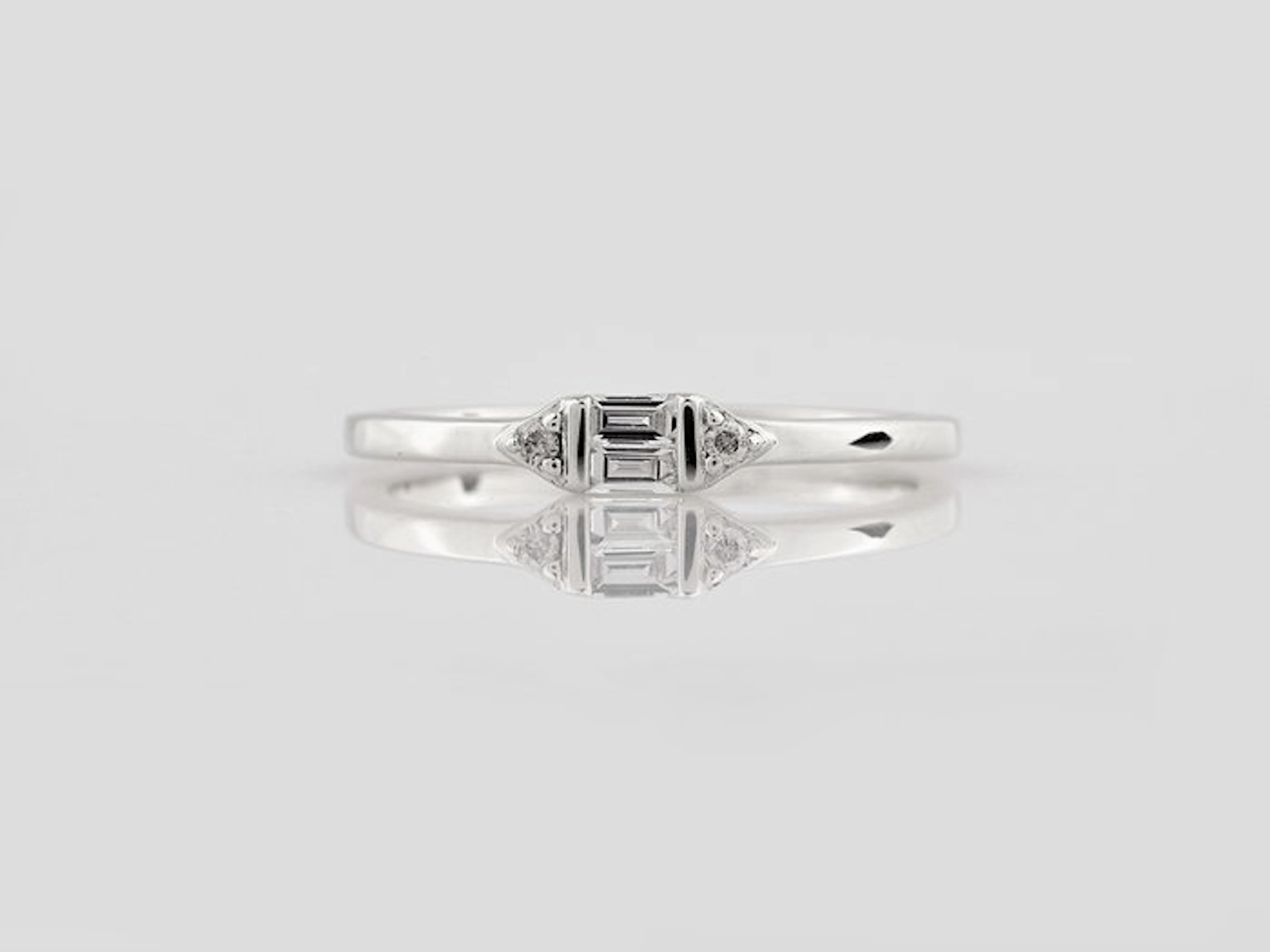Ring - 14 kt. White gold - 0.10ct. tw. Diamond (Natural)