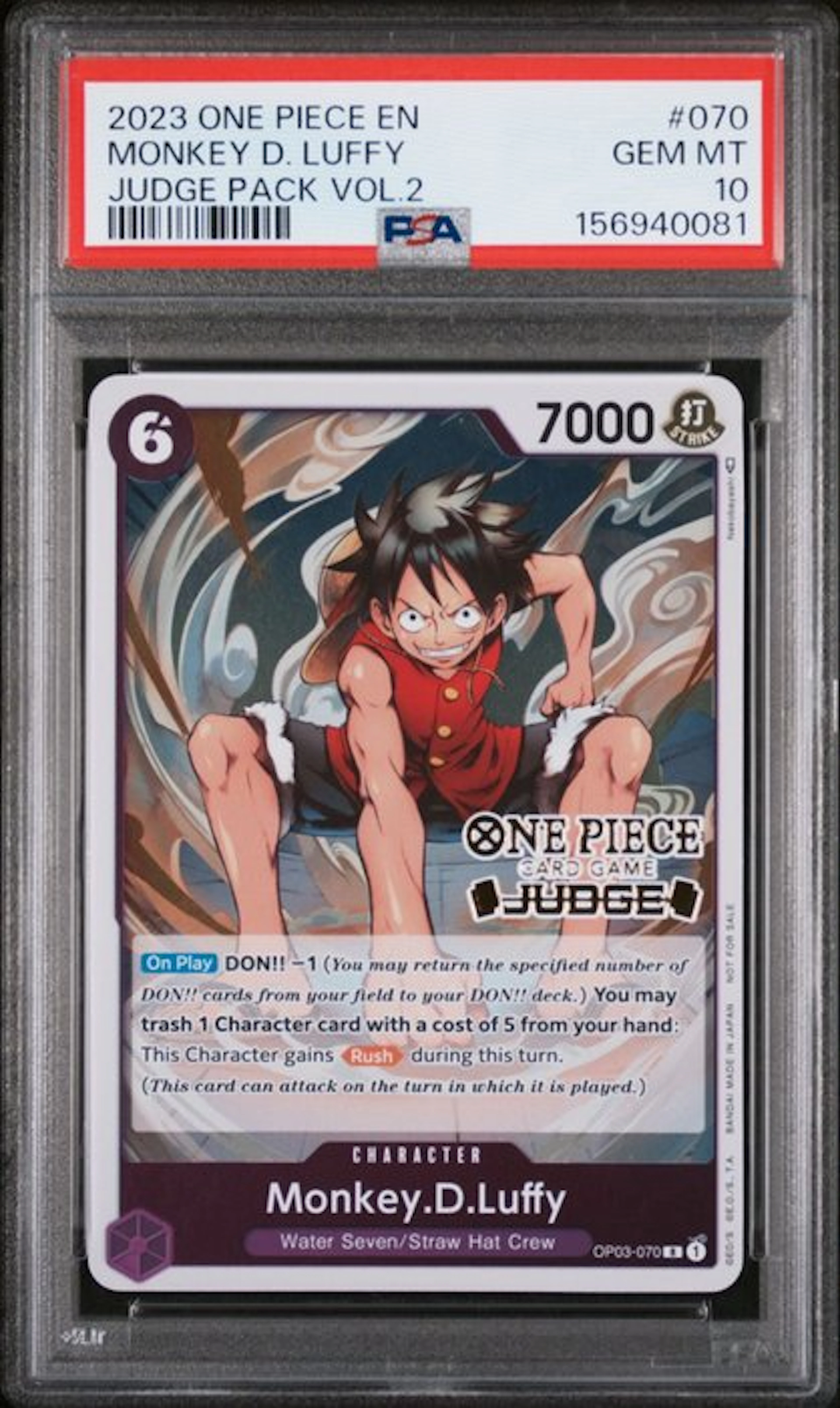 Bandai - 1 Graded card - One Piece - 2023 ONE PIECE PSA...