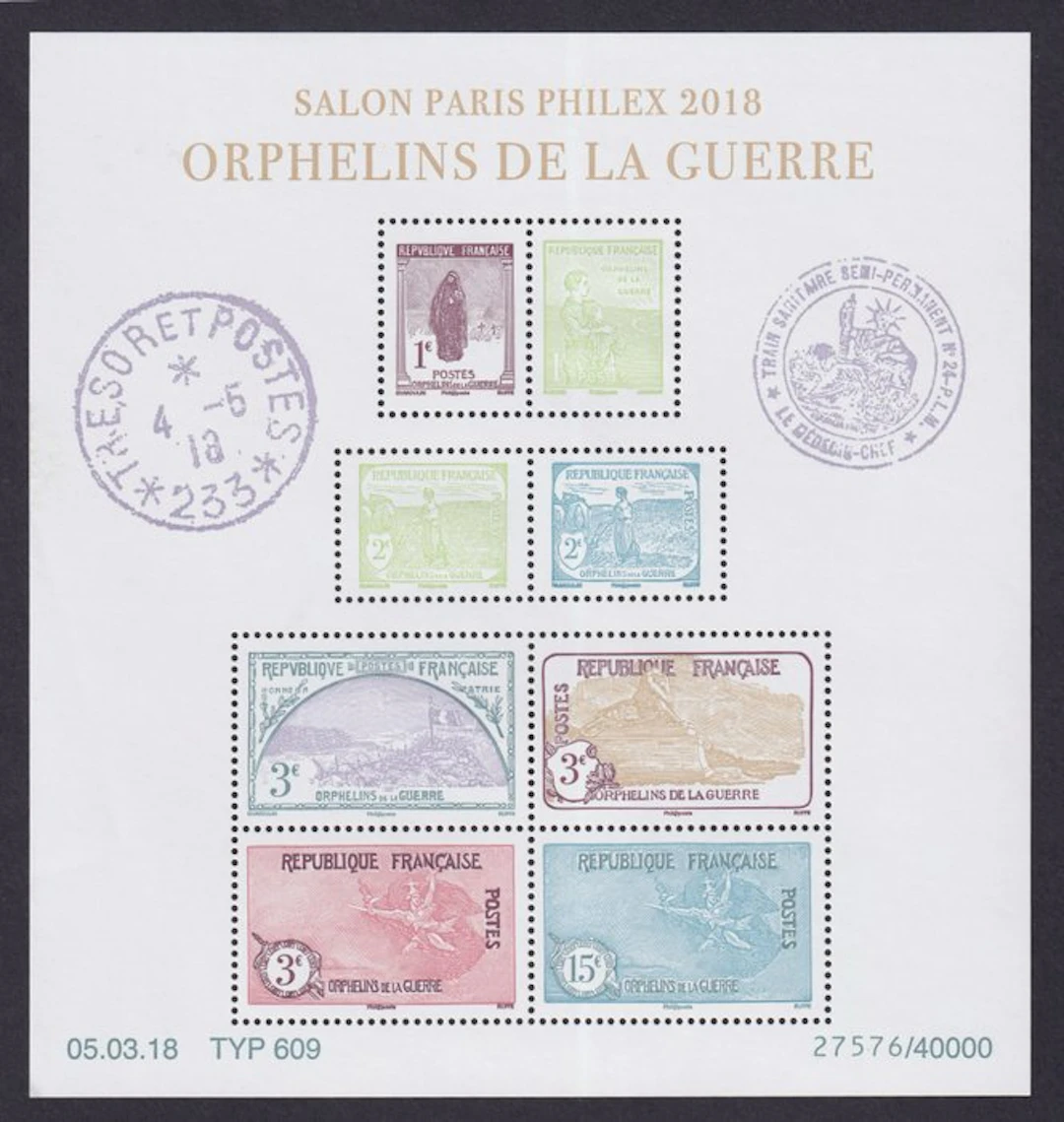 France 2018 - Block of stamps 'Orphans of War'