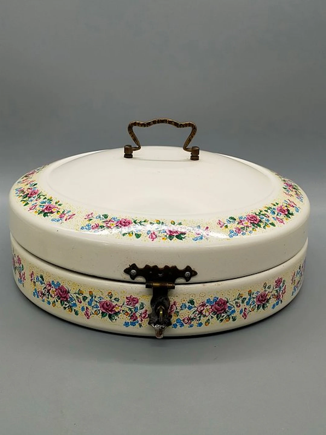 VIVESS Brotbox Enamel – Vintage Brotkasten mit Floralem...