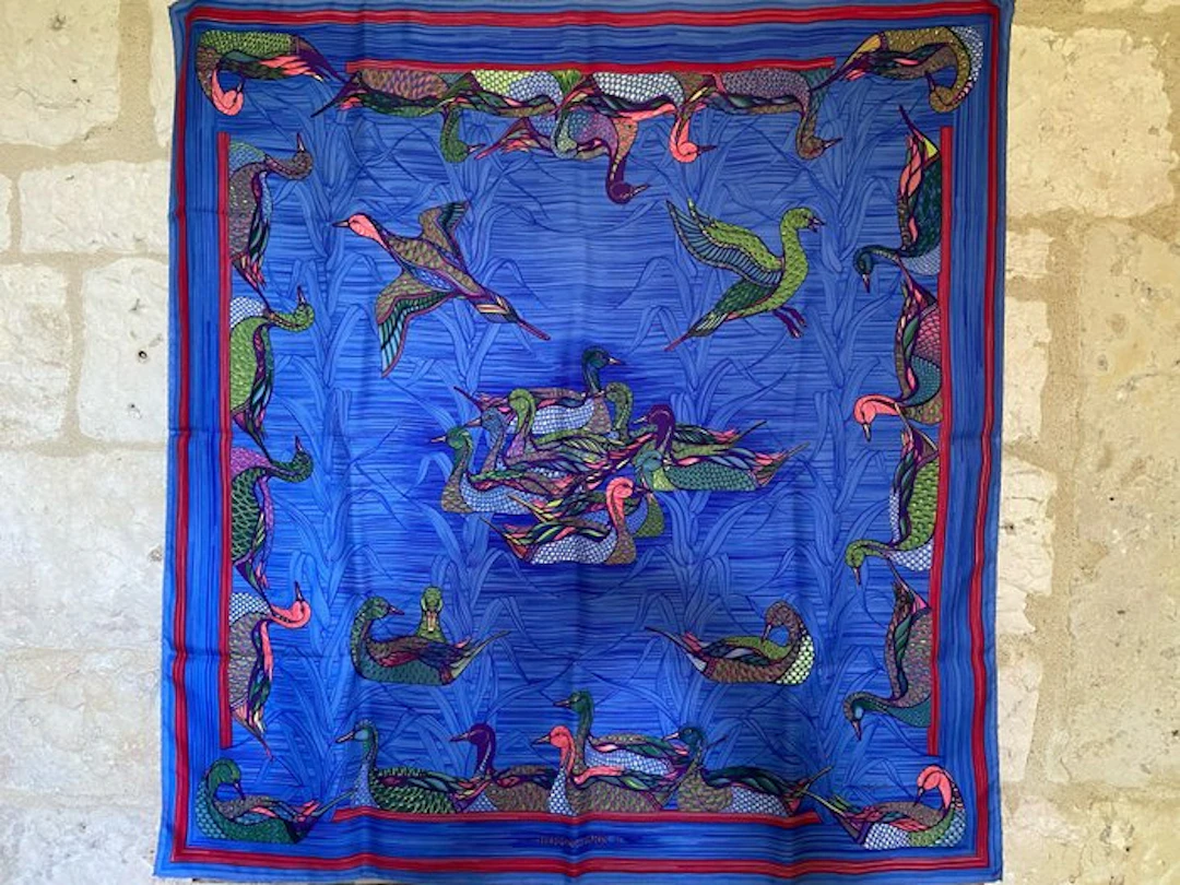 Hermès - " La Mare Aux Canard" par Daphné Duchesne 1981 - Scarf