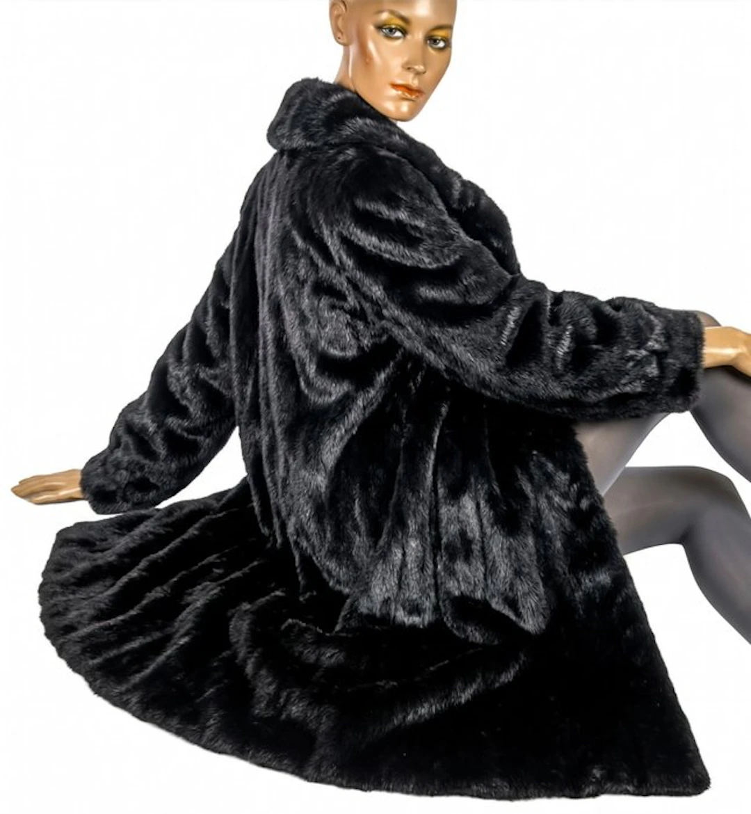 Other brand, black glama 120cm - Fur coat