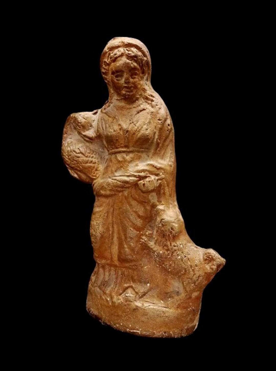 Ancient Egyptian Terracotta - Woman with dog - Alexandria...