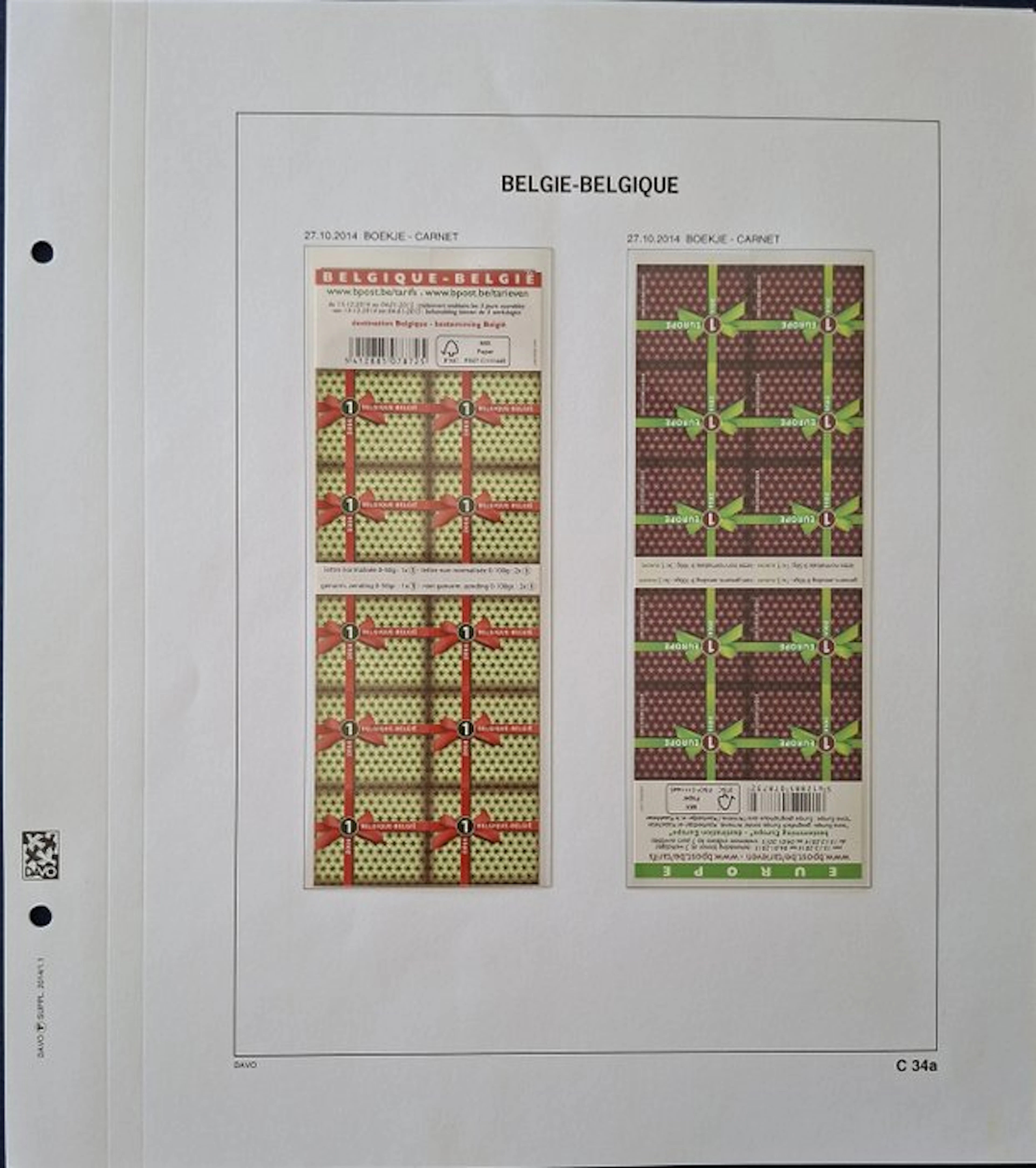 Belgium 2014/2015 - the booklets according to the DAVO sheets C34a and C35a/b