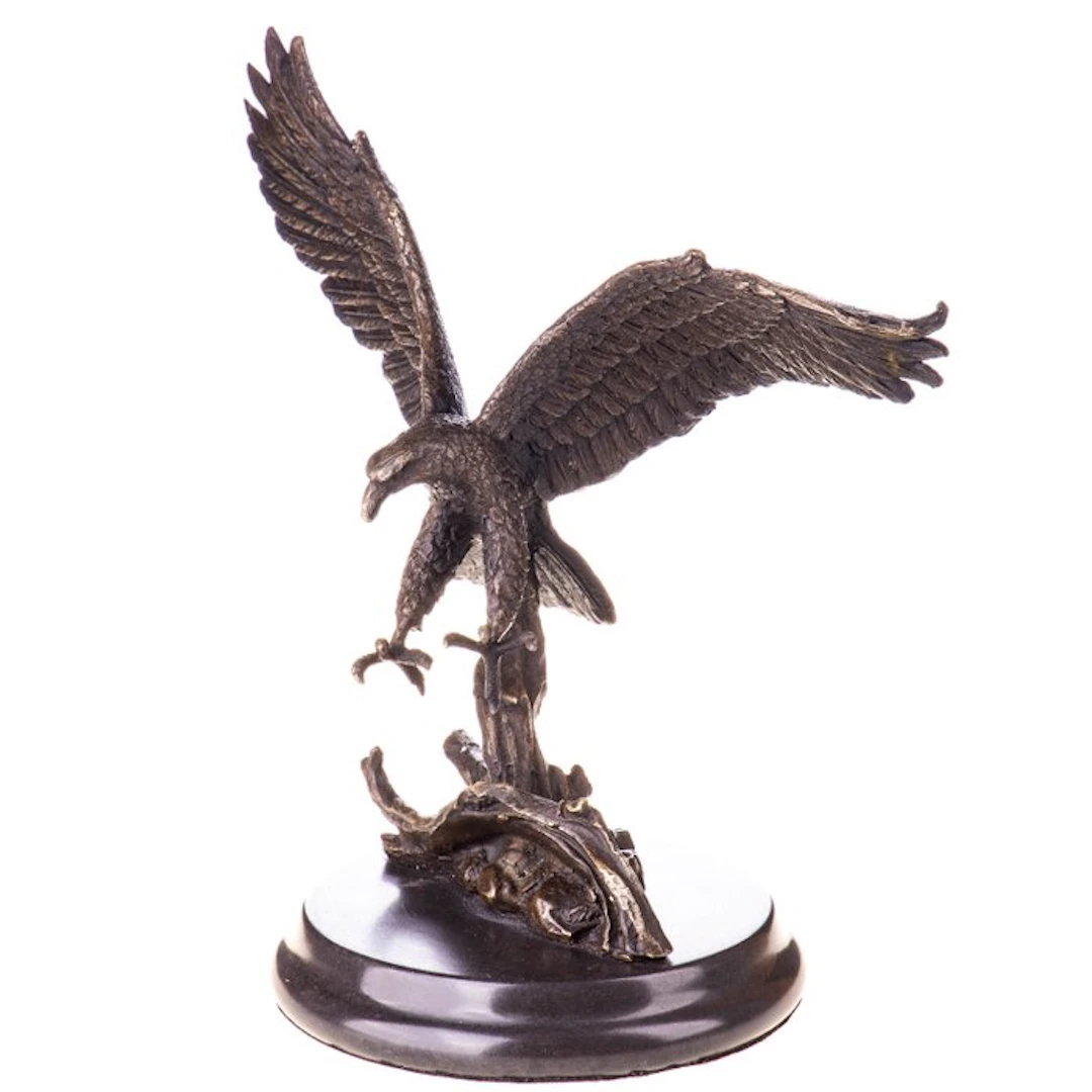 Figure - Bronzefigur Adler - Bronze, Marble