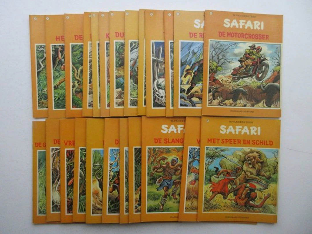 Safari 1 t/m 24 - Complete reeks SC - 24 Album - First edition - 1970/1974