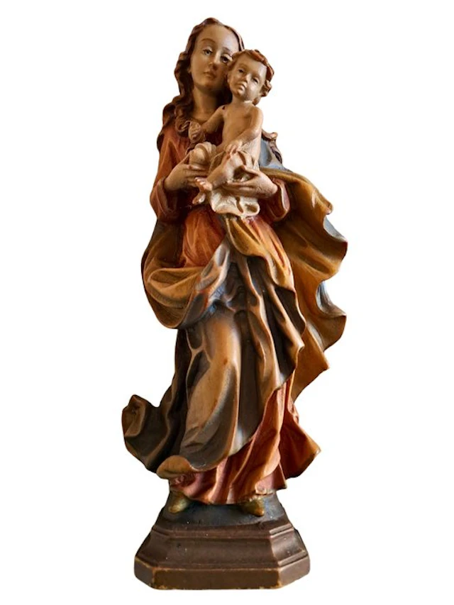 Sculpture, Madonna con bambino - 27 cm - Wood