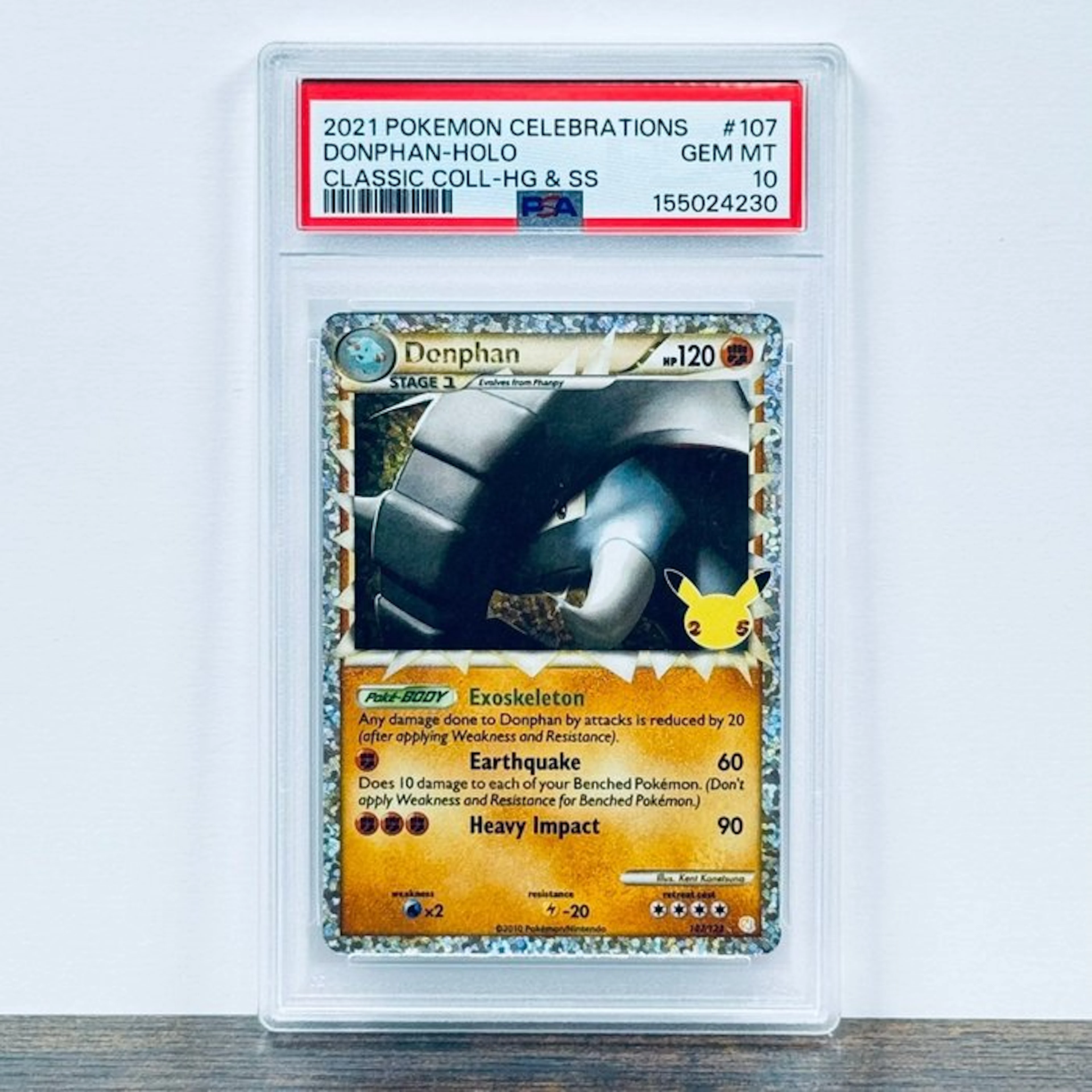 Pokémon Graded card - Donphan Holo 107 - Pokémon - PSA 10