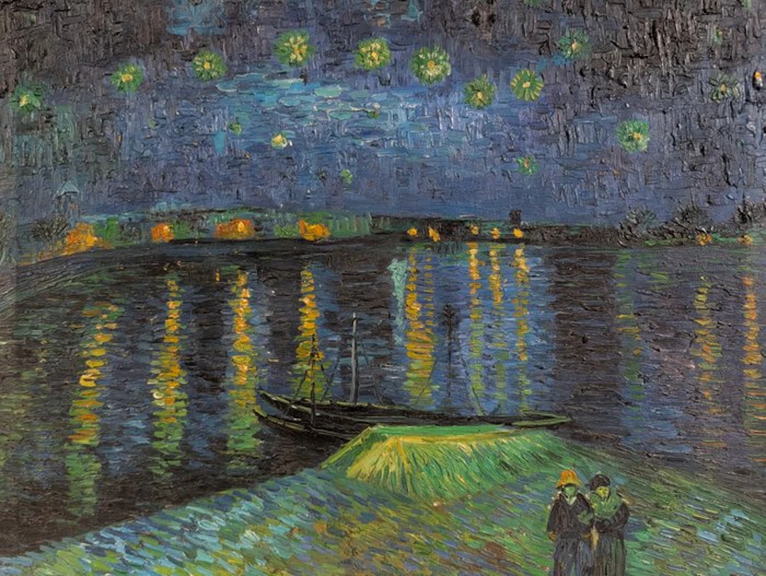 Italian school (XX) - Notte stellata sul Rodano, da Van Gogh